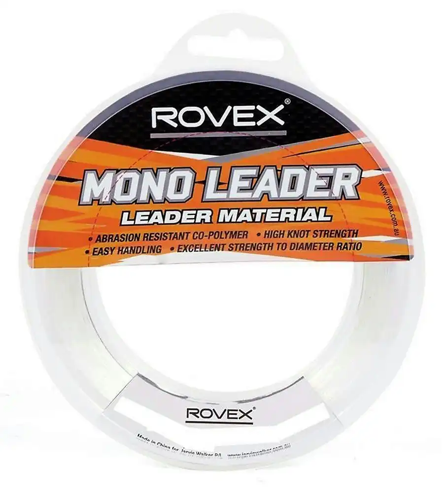 100m Spool of Rovex Monofilament Fishing Leader - Clear Mono Leader Line