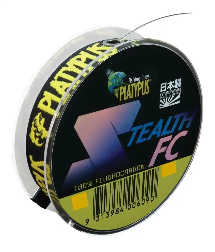 50m Spool of Platypus Stealth Fluorocarbon Fishing Leader with Line Tamer, Hooked Online