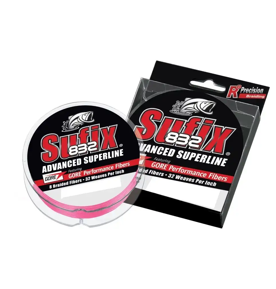 300yd Spool of Sufix 832 Superline Braided Fishing Line - Pink