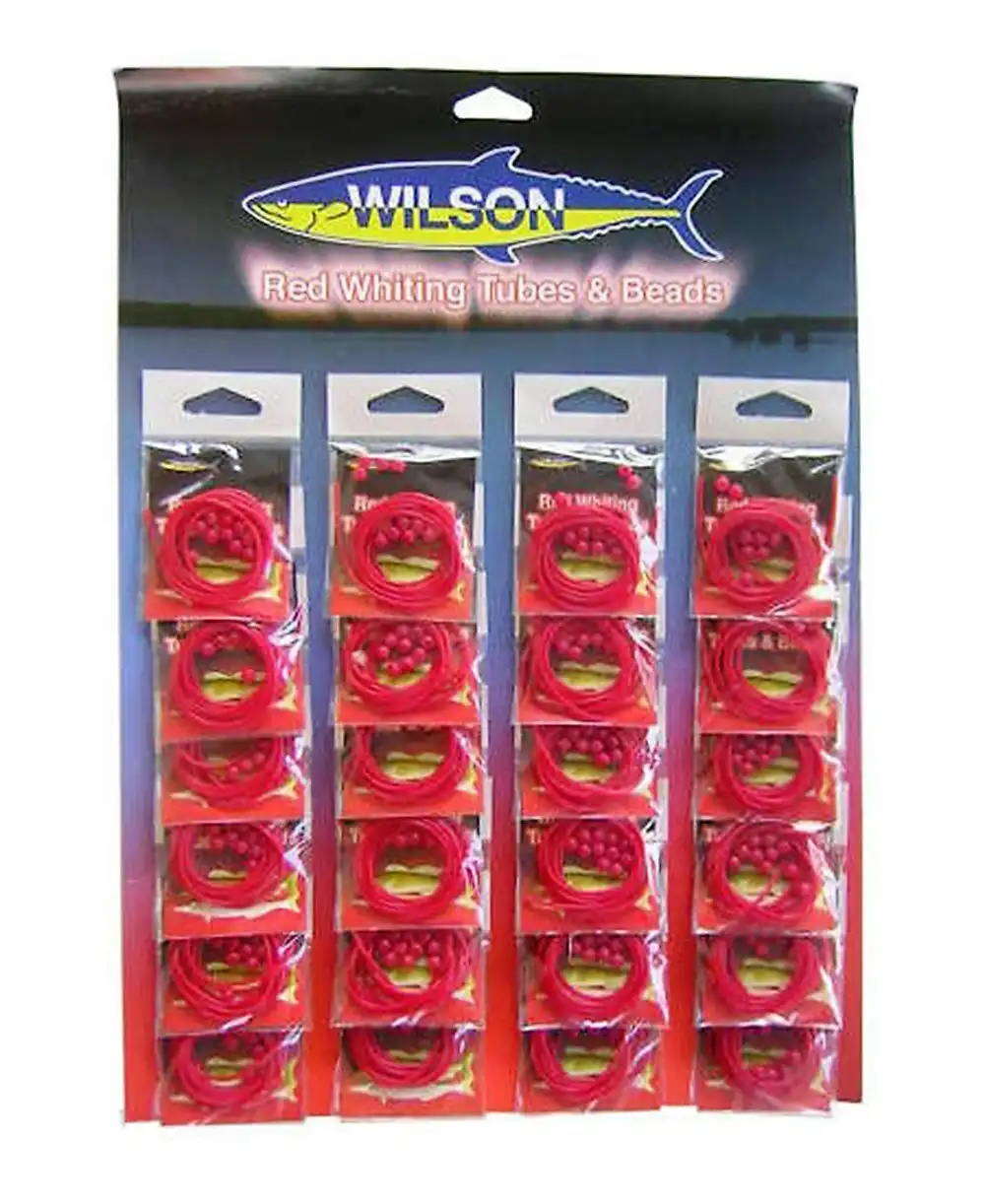 24 x Packets of Wilson Red Whiting Tube and Beads