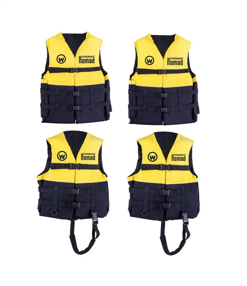 2 X Watersnake Nomad Adult or Child Life Jackets - Yellow Level 50 PFDs