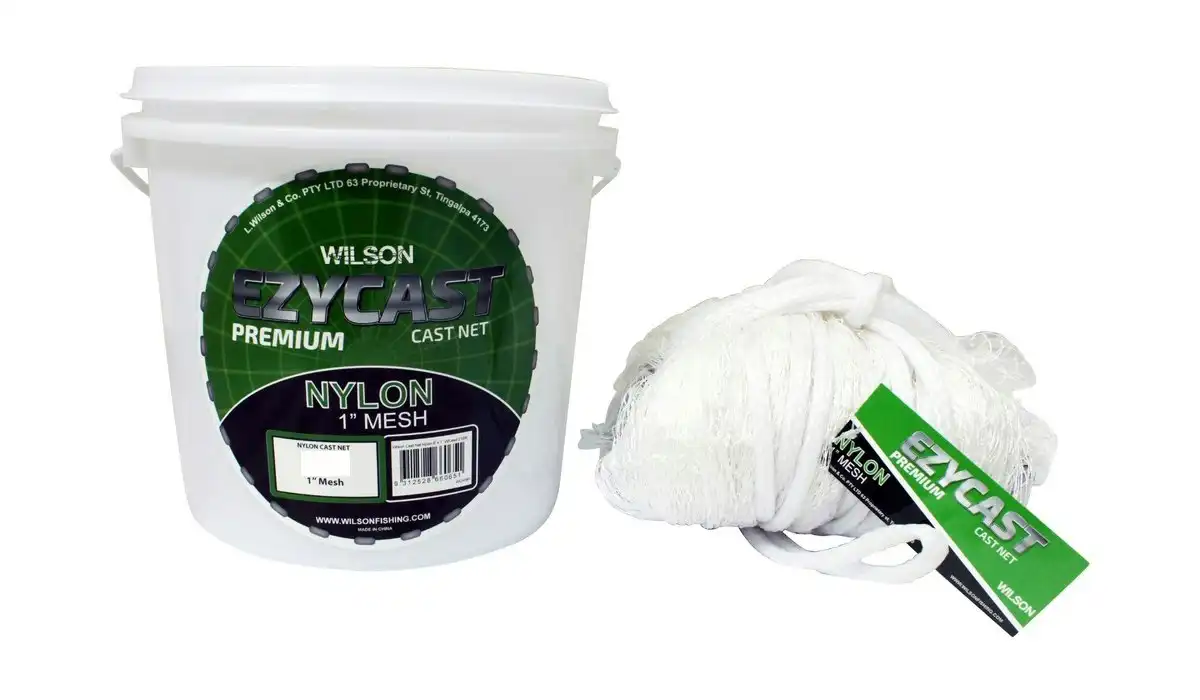 Wilson EZYCAST Nylon Cast Net with 1 Inch Mesh Size and Bottom Pocket