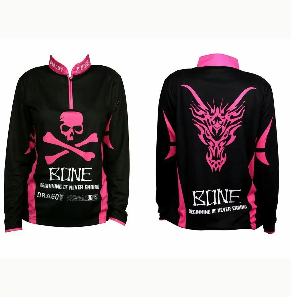 Pink Bone Long Sleeve Fishing Shirt with Zippered Front, Hooked Online