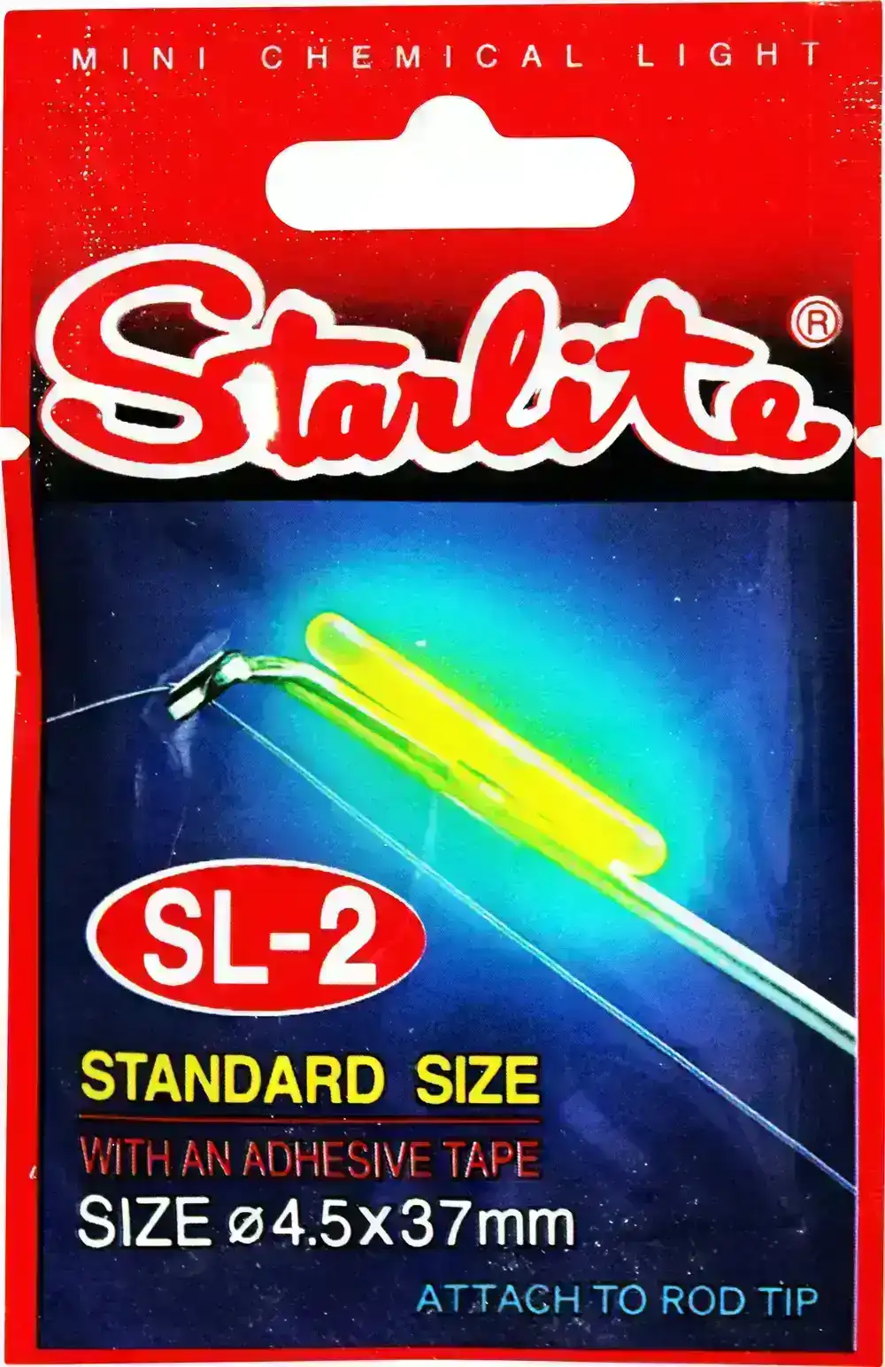 37mm Starlite Chemical Fishing Light with Tape - SL-2 Fluoro Glow Stick Light