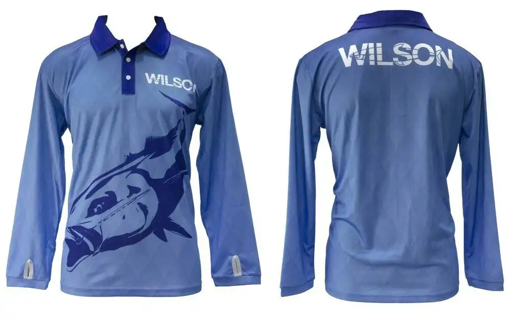 Wilson Blue Cod Tournament Long Sleeve Fishing Shirt with Collar, Hooked  Online
