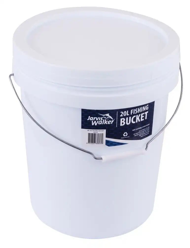 Jarvis Walker 20L Plastic Fishing Bucket with Lid