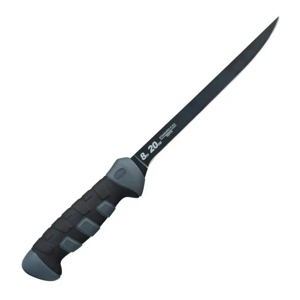 Penn 8 Inch Standard Flex Fillet Knife -Black Nickel Coated Fish Filleting Knife