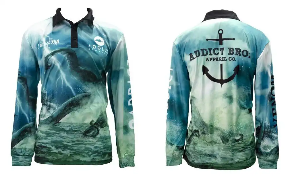 Wilson Venom Addict Brothers Kraken Tournament Long Sleeve Fishing Shirt -UPF50+