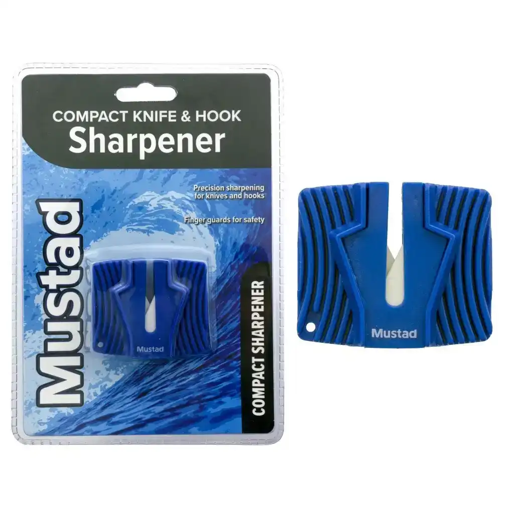 Mustad Compact Knife and Hook Sharpener with Finger Guards