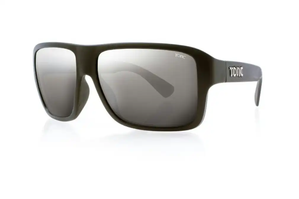 Tonic Swish Polarised Sunglasses with Glass Silver Mirror Lens and Black Frame