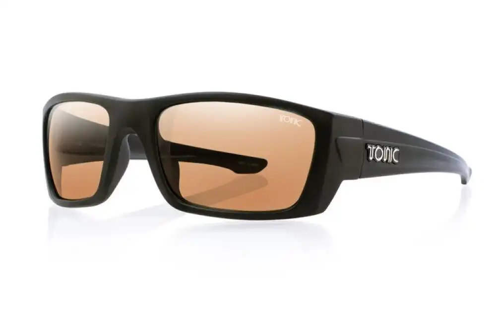 Tonic Youranium Polarised Sunglasses with Glass Neon Copper Lens and Black Frame