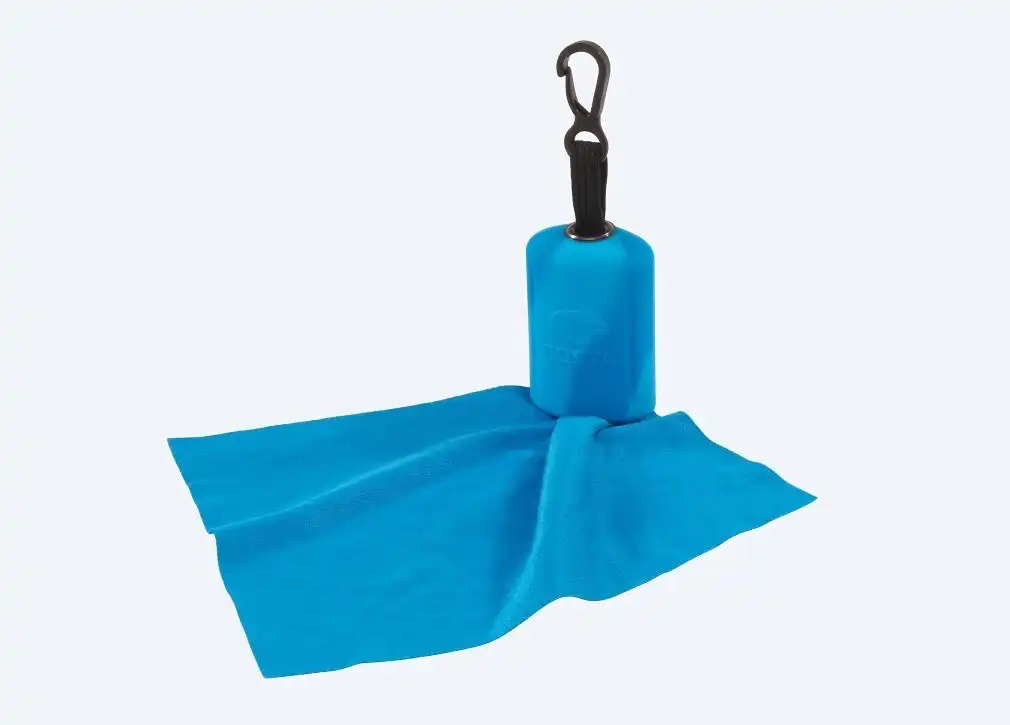 Costa Hermit Cloth - Blue Microfibre Cleaning Cloth in Silicone Casing and Clasp
