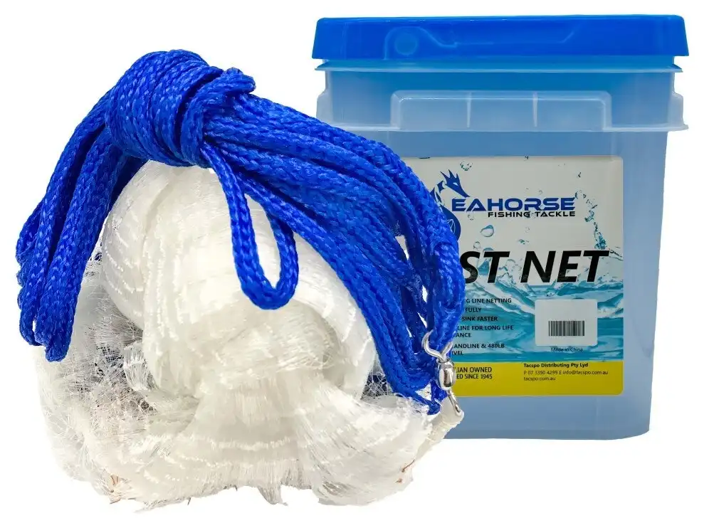 Seahorse Bottom Pocket 8ft Mono Cast Net with 3/4 Inch Mesh, Hooked Online