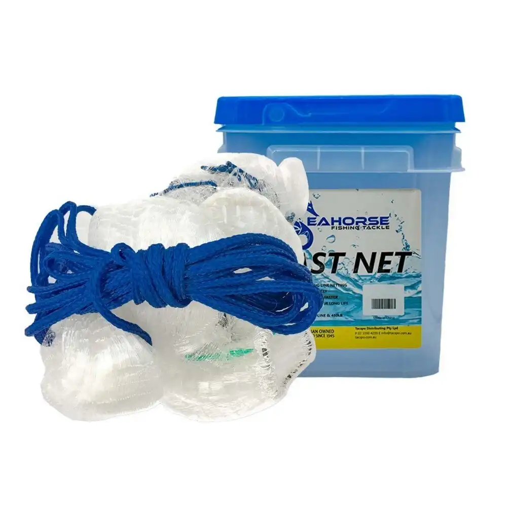 Seahorse Top and Bottom Pocket 10ft Mono Cast Net with 1 Inch Mesh