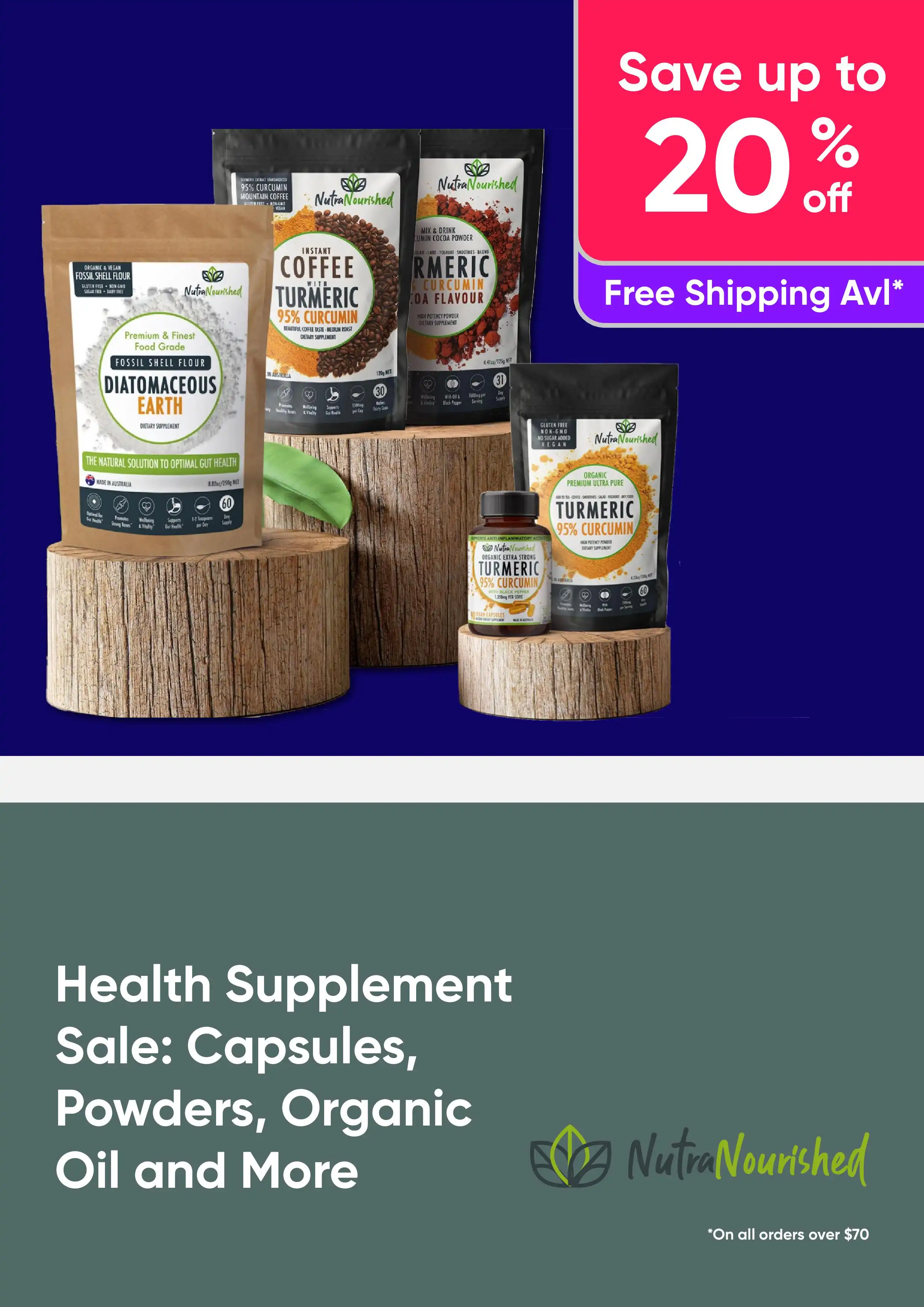 Health Supplement Sale - Capsules, Powders, Organic Oils and More - up to 20% off
