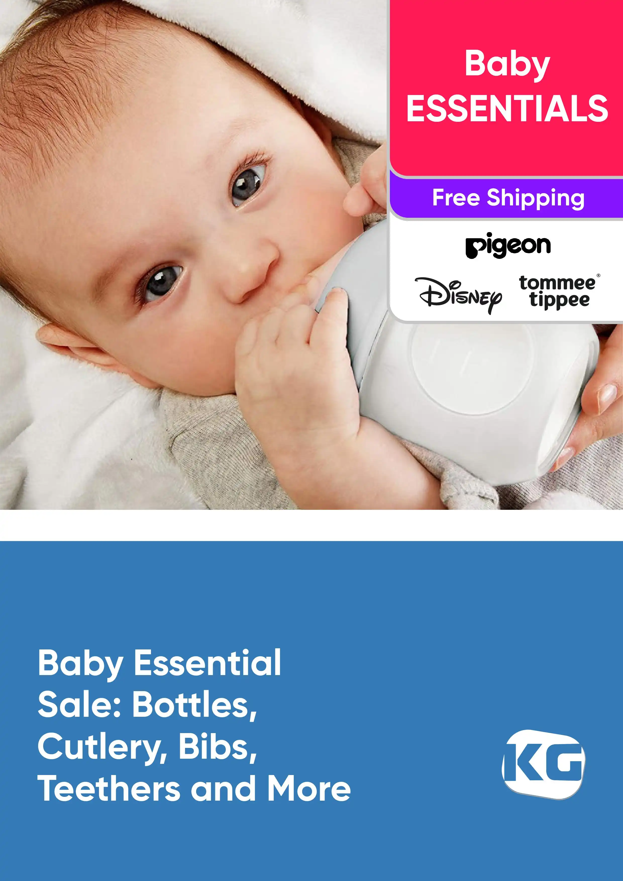 Baby Essential Sale - Bottles, Cutlery, Bibs, Teethers and More - PIGEON, Disney, Tommee Tippee