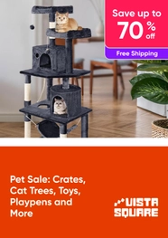 Pet Sale - Crates, Cat Trees, Toys, Playpens and More - up to 70% off