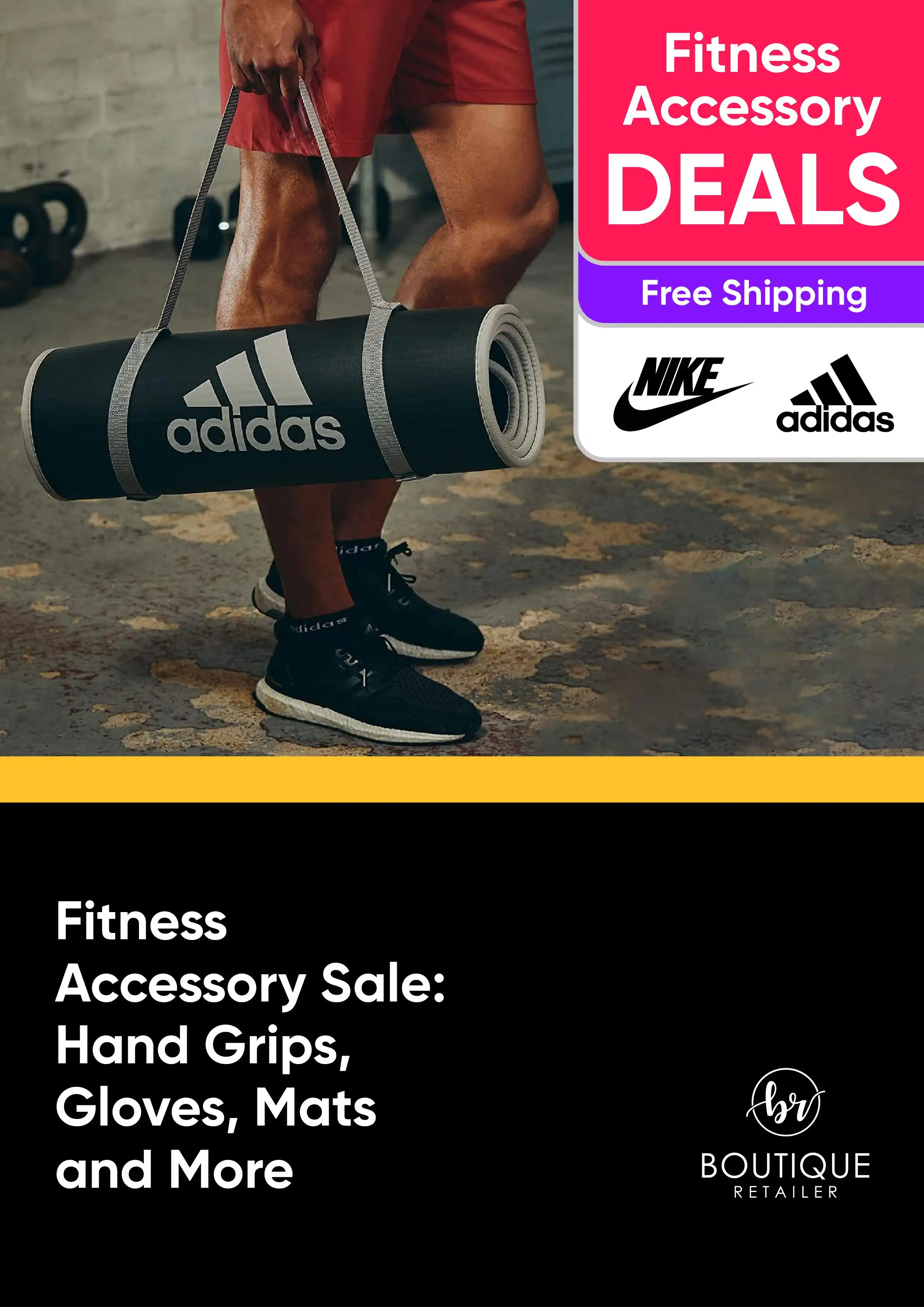Fitness Accessory Sale - Hand Grips, Gloves, Mats and More - Nike, Adidas - Free Shipping