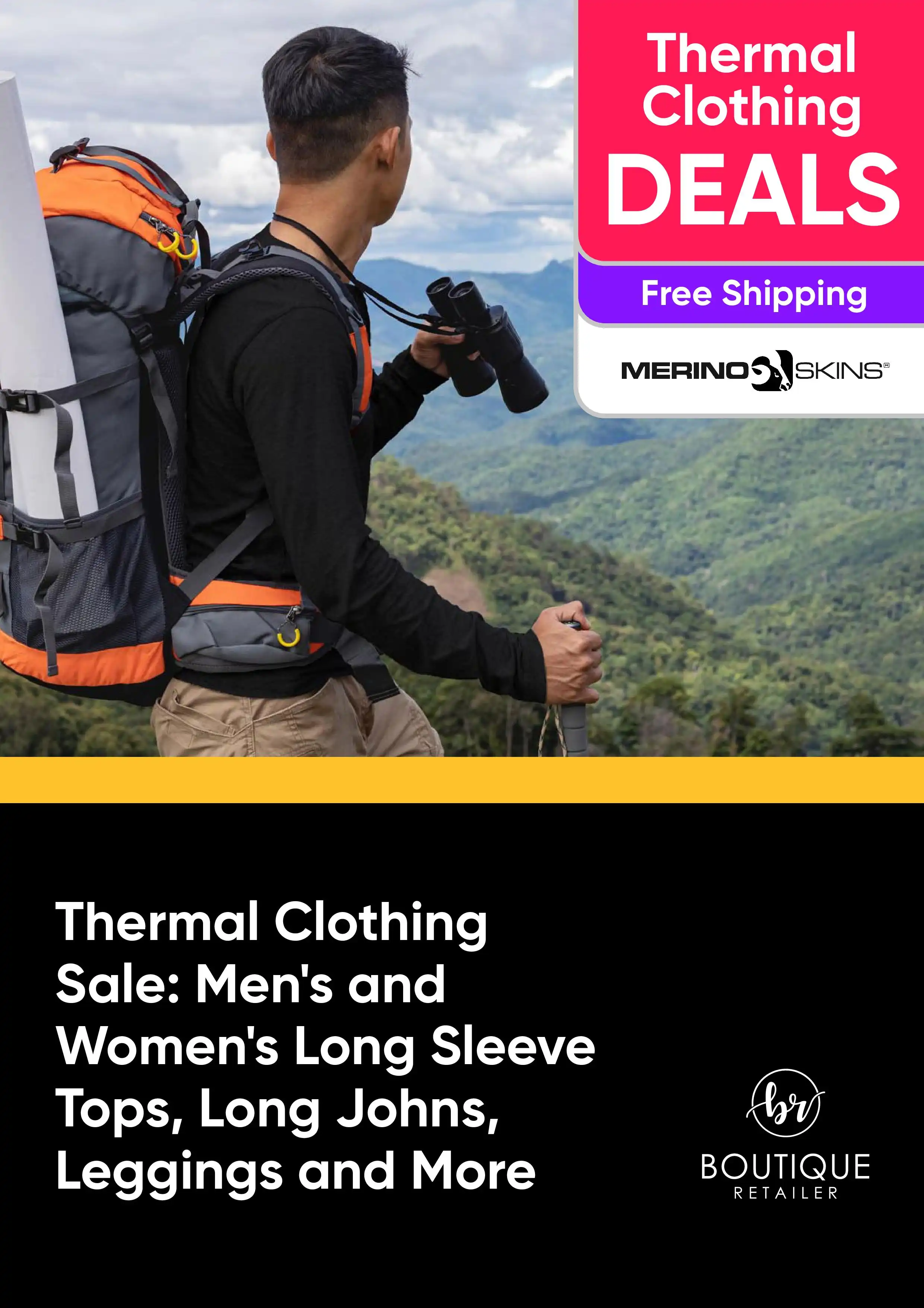 Thermal Clothing Sale - Men's and Women's Long Sleeve Tops, Long Johns, Leggings and More - Merino Skins - Free Shipping