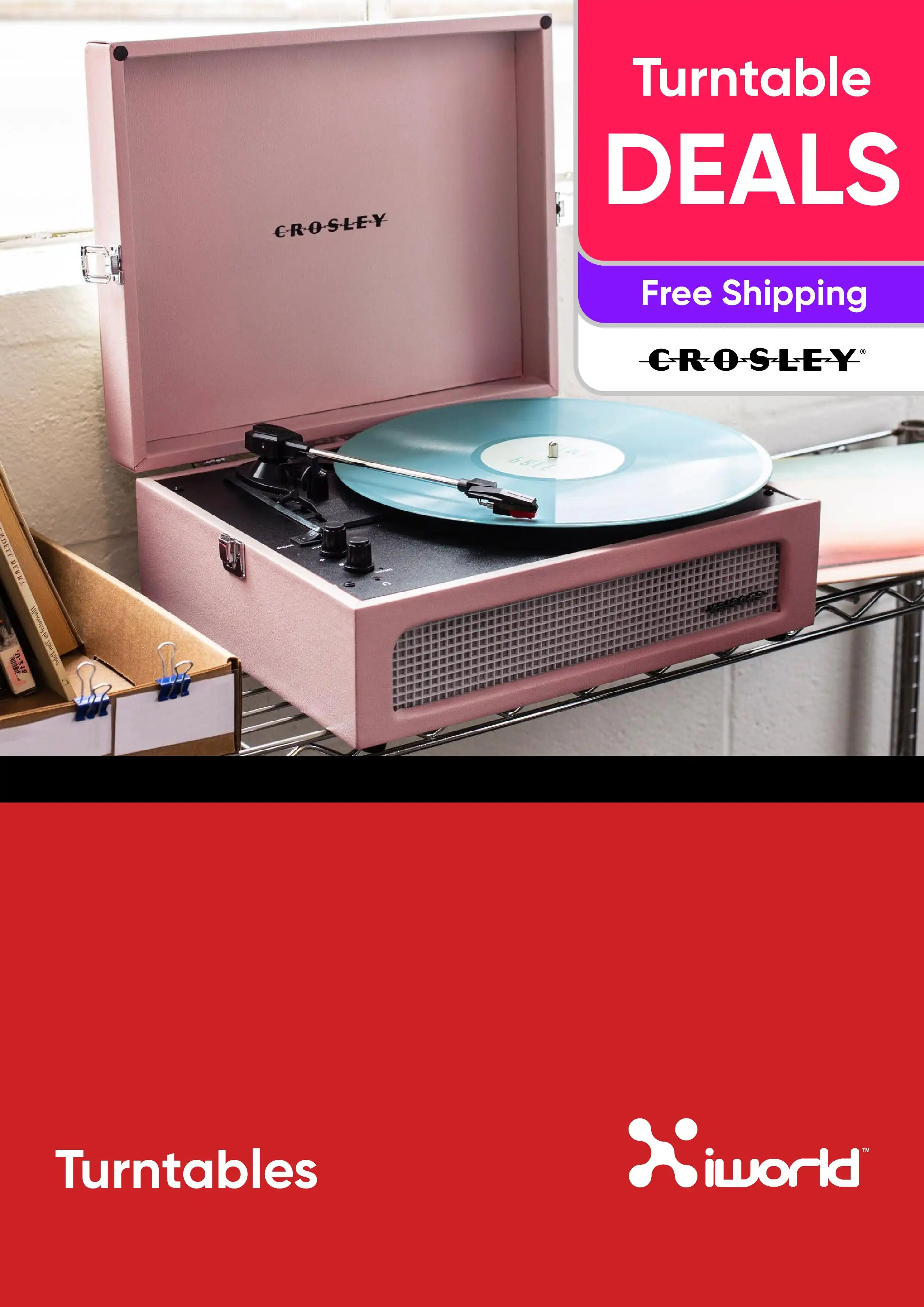 Turntable and Accessory Sale: Portable Turntables, Record Storage Crates, Bluetooth Speakers and More - Crossley