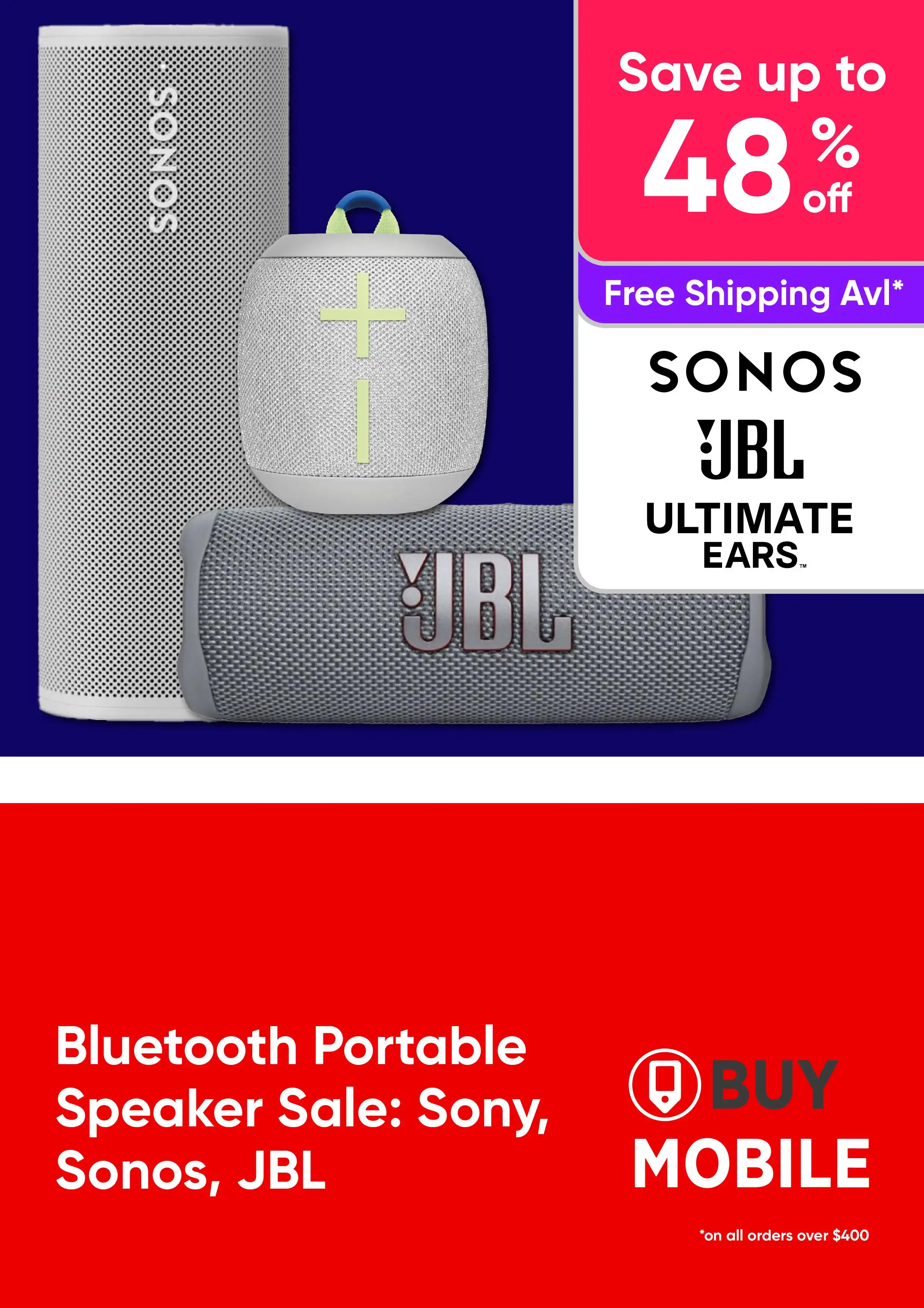 Bluetooth Portable Speaker Sale: Sony, Sonos, JBL – up to 48% off
