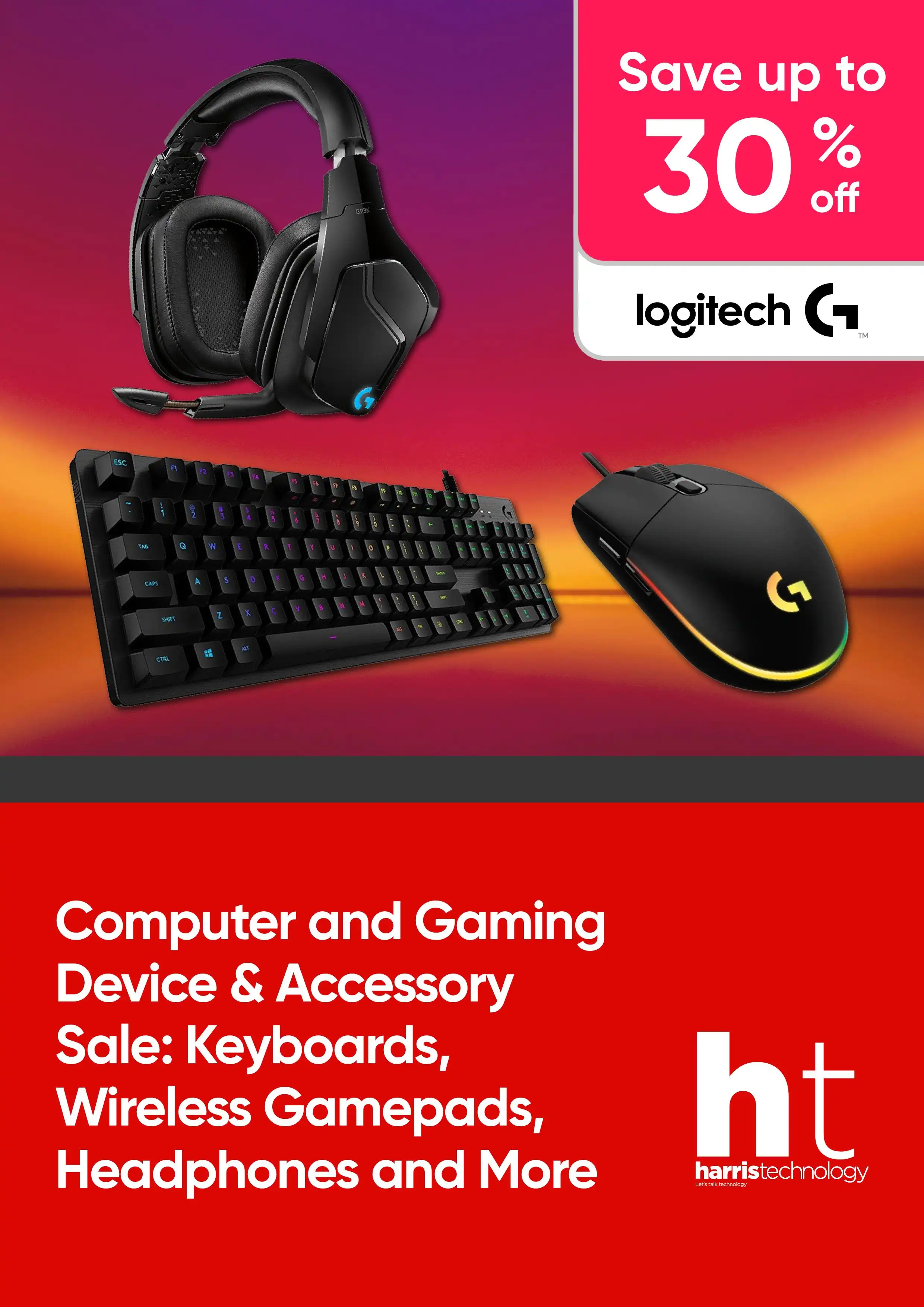 Computer Gaming Sale: Keyboards, Wireless Gamepads, Headphones and More – up to 30% off