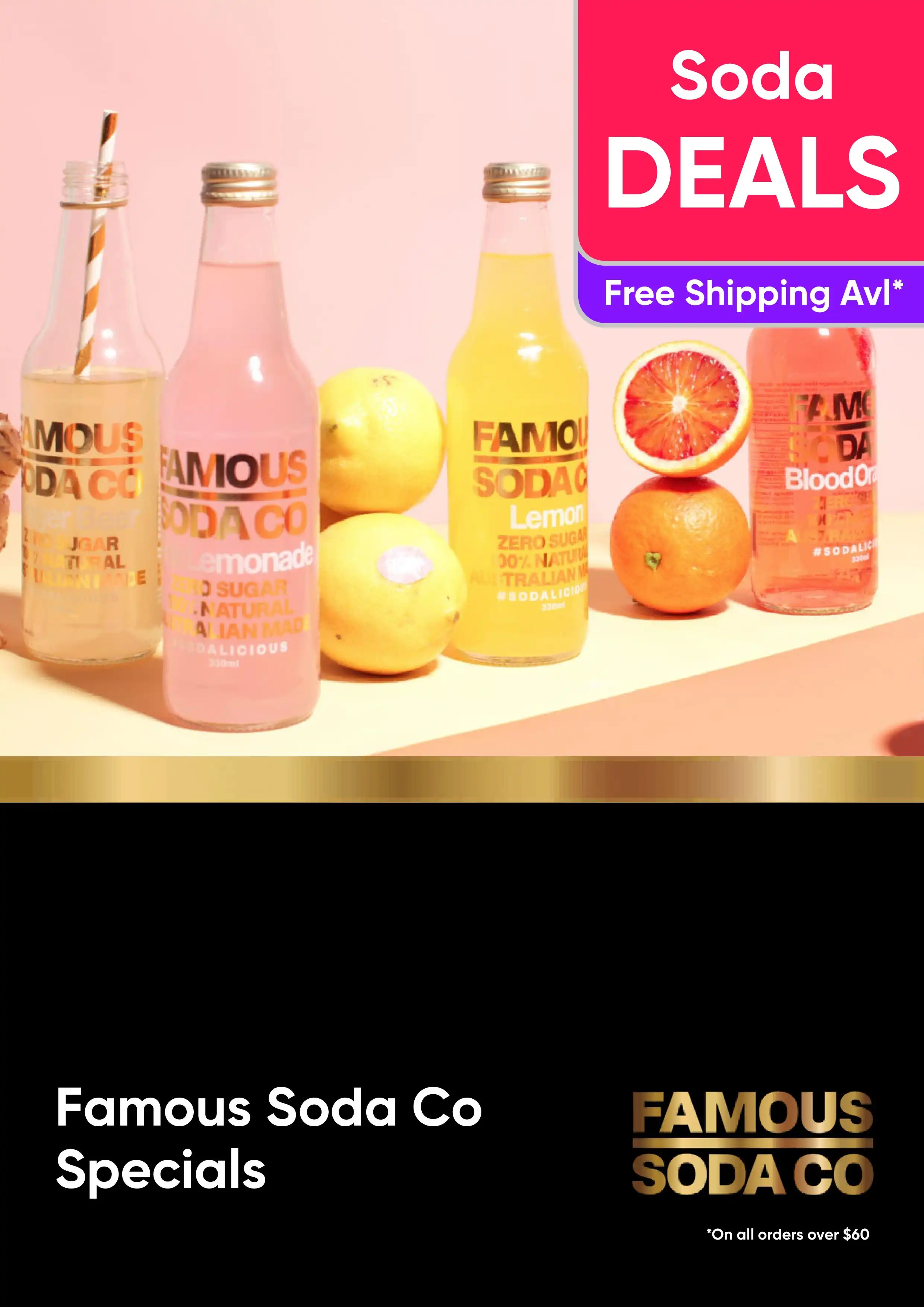 Soda Deals - Famous Soda Co - Free Shipping Available on all orders over $60