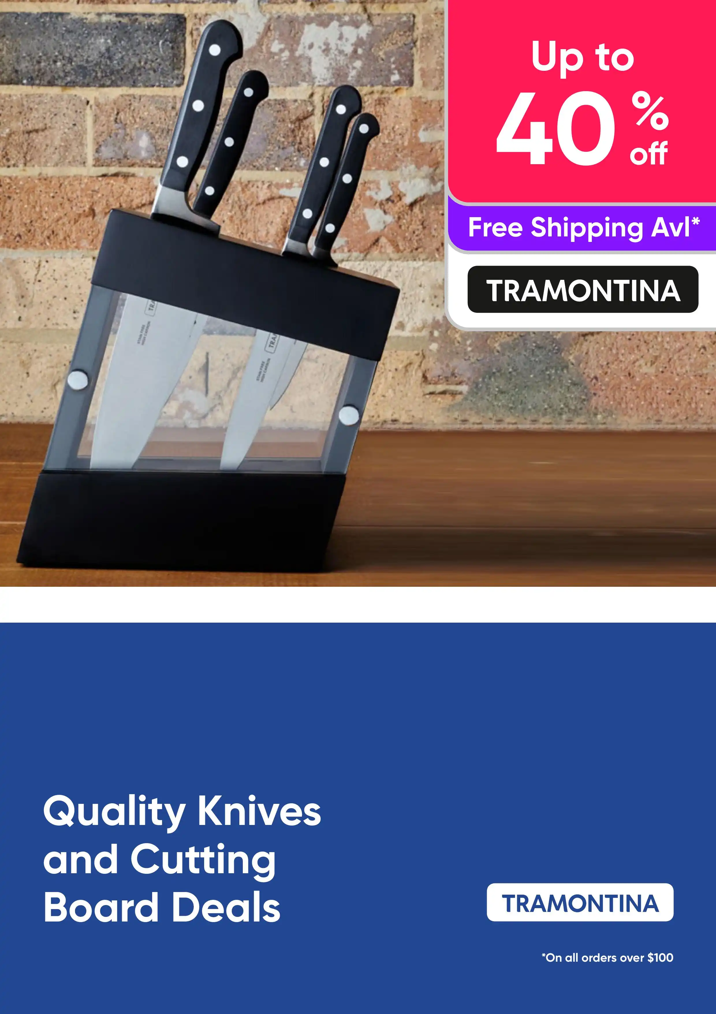 Tramontina Quality Knives and Cutting Board Deals - Up to 40% off
