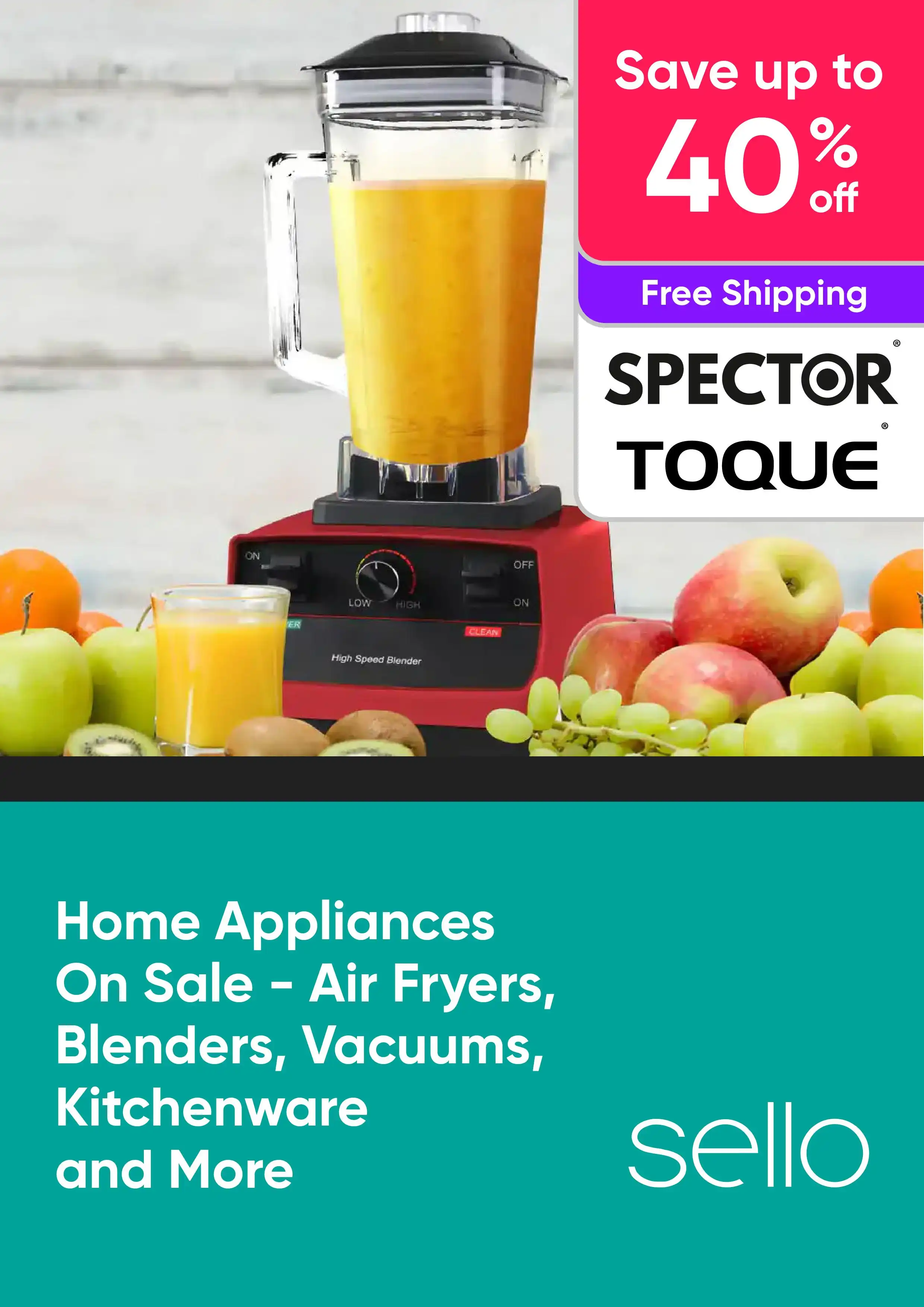 Home Appliances On Sale - Rice Cookers, Blenders, Vacuums, Kitchenware and More - Spector, Toque - Up to 40% Off
