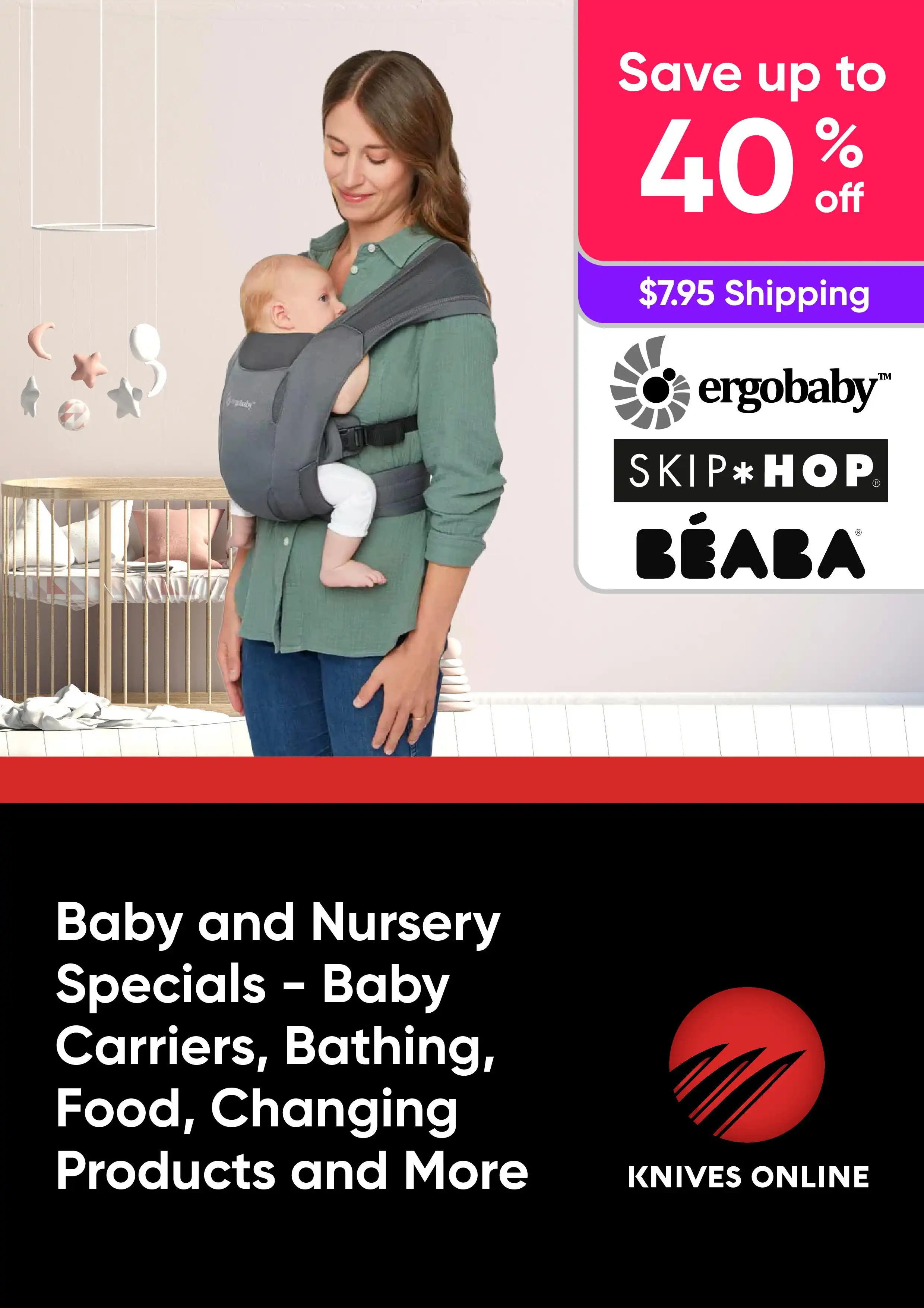 Baby and Nursery Specials - Baby Carriers, Bathing, Food Processors and More - Ergobaby, Skip Hop, Beaba - Up to 40% off 