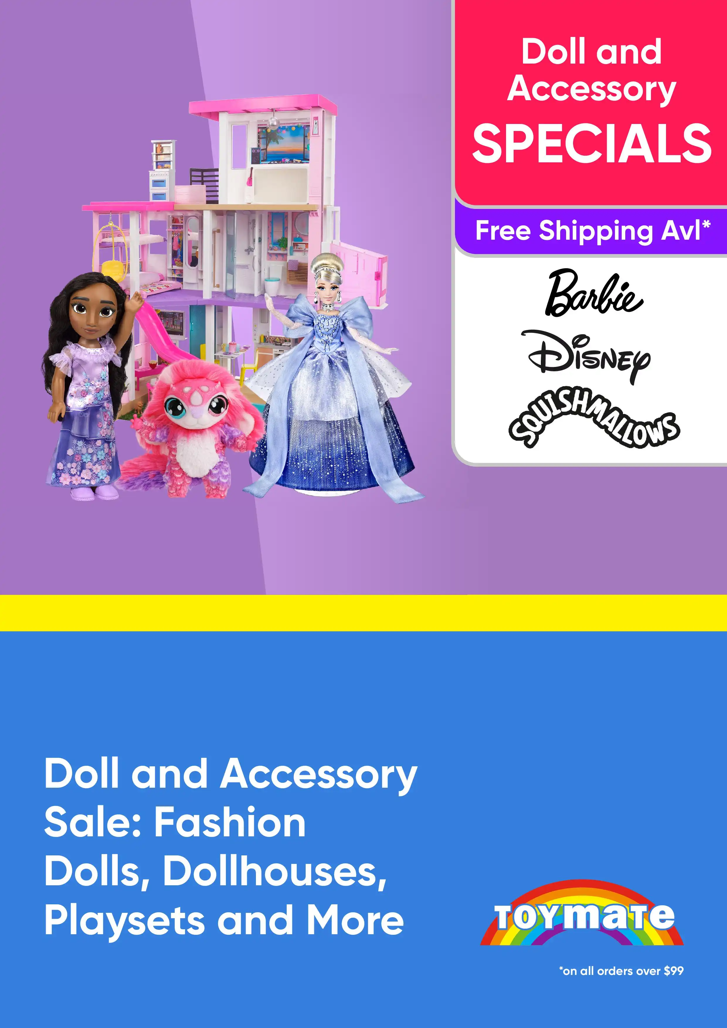 Doll and Accessory Sale - Fashion Dolls, Dollhouses, Playsets and More - Barbie, Disney, Squishmallows