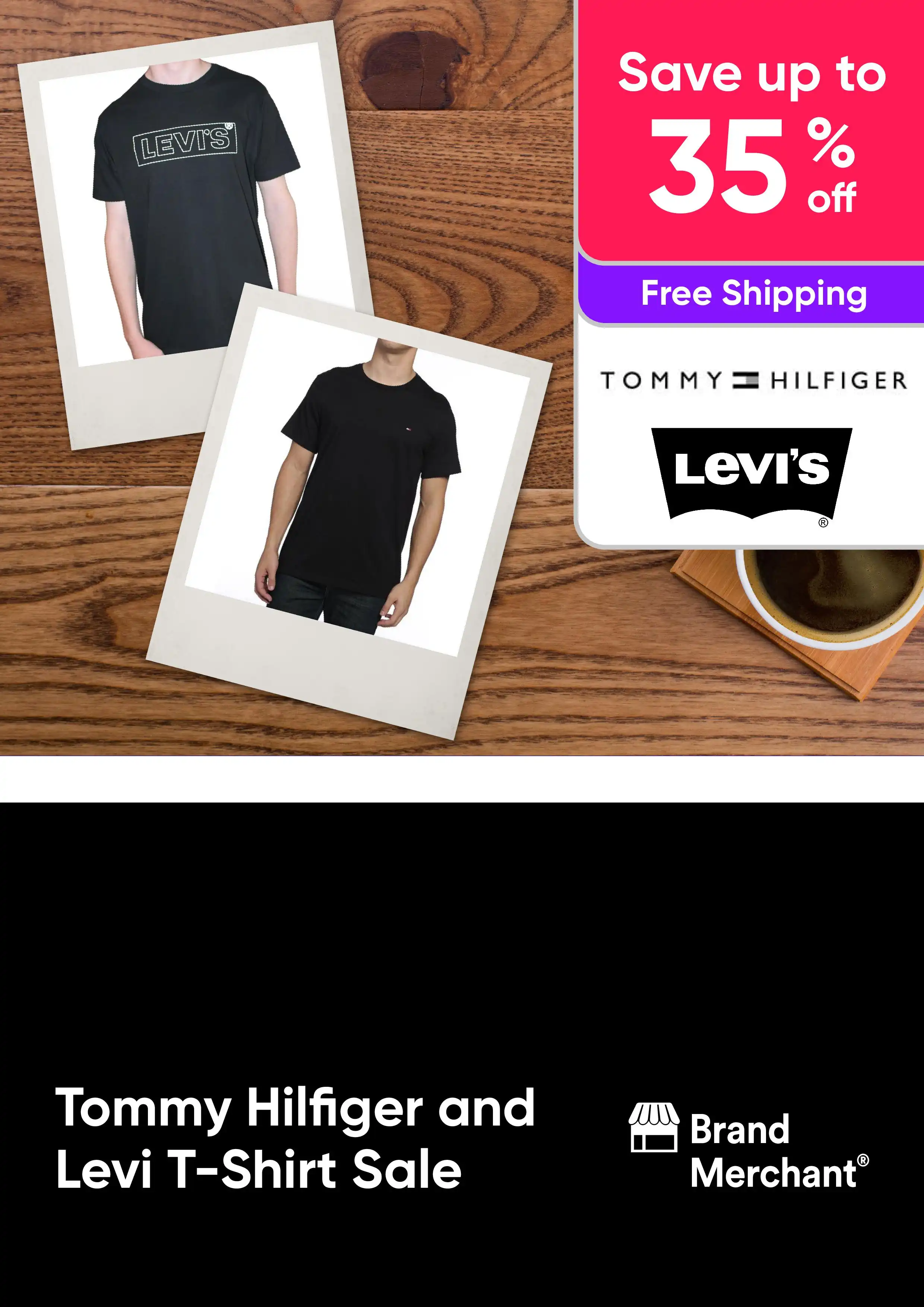 Tommy Hilfiger and Levi's T-Shirt Sale - Up to 35% Off