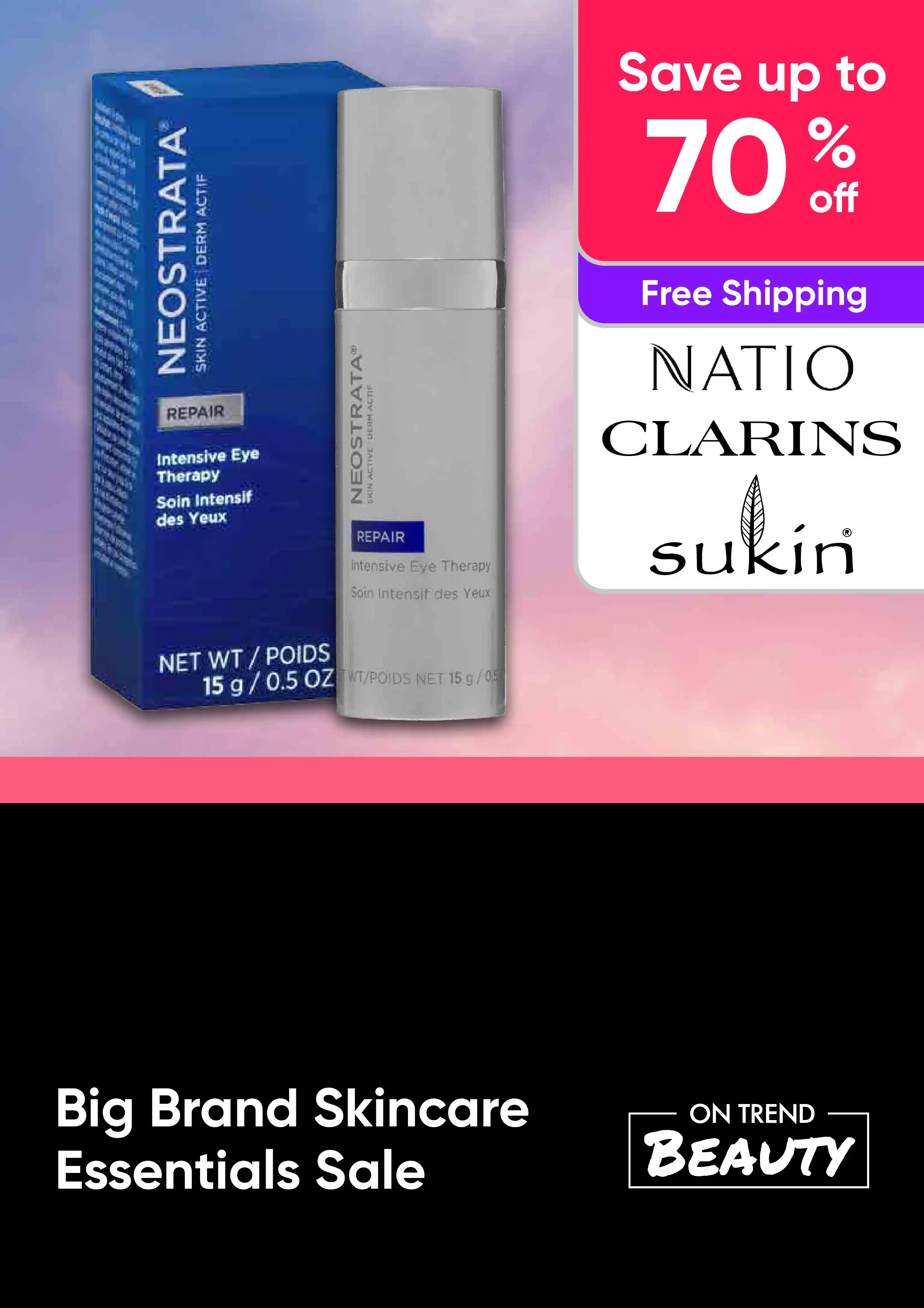 Big Brand Skincare Essentials Sale - Clarins, Natio, Sukin and More - Up to 70% Off