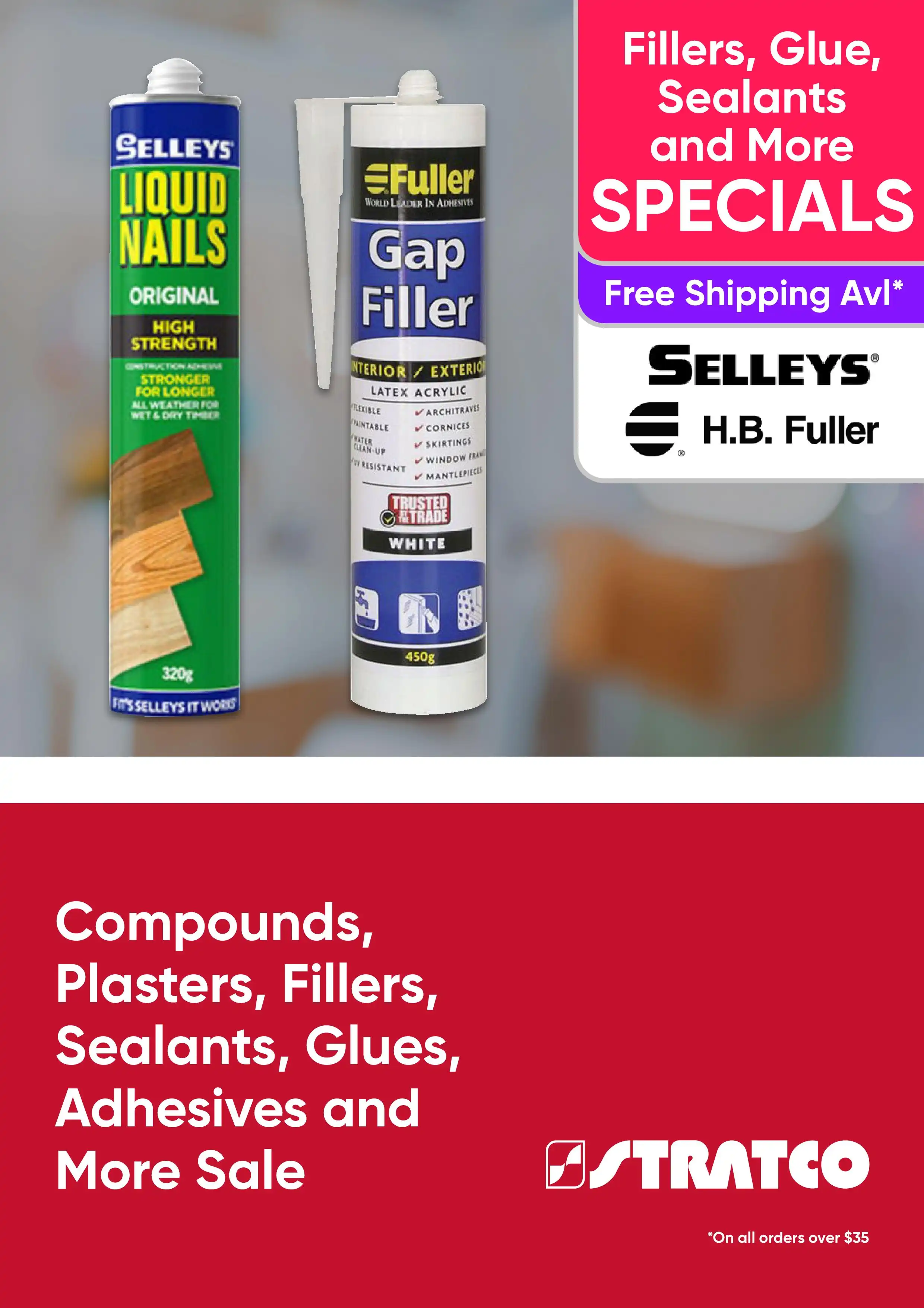 Compounds, Plasters, Fillers, Sealants, Glues, Adhesives and More Sale - NSW