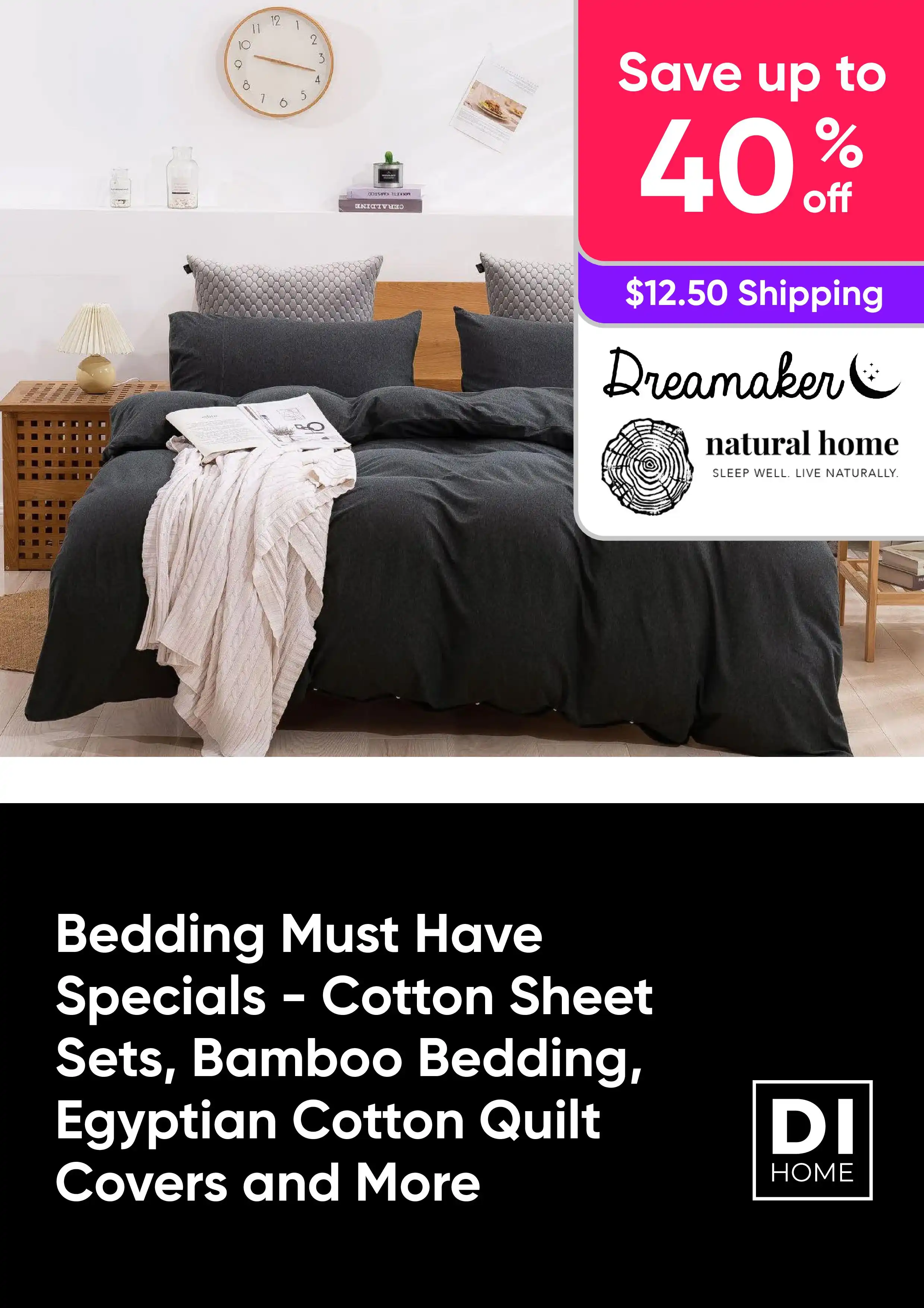 Bedding Must Have Specials - Cotton Sheet Sets, Bamboo Bedding, Egyptian Cotton Quilt Covers and More - Save up to 40% off