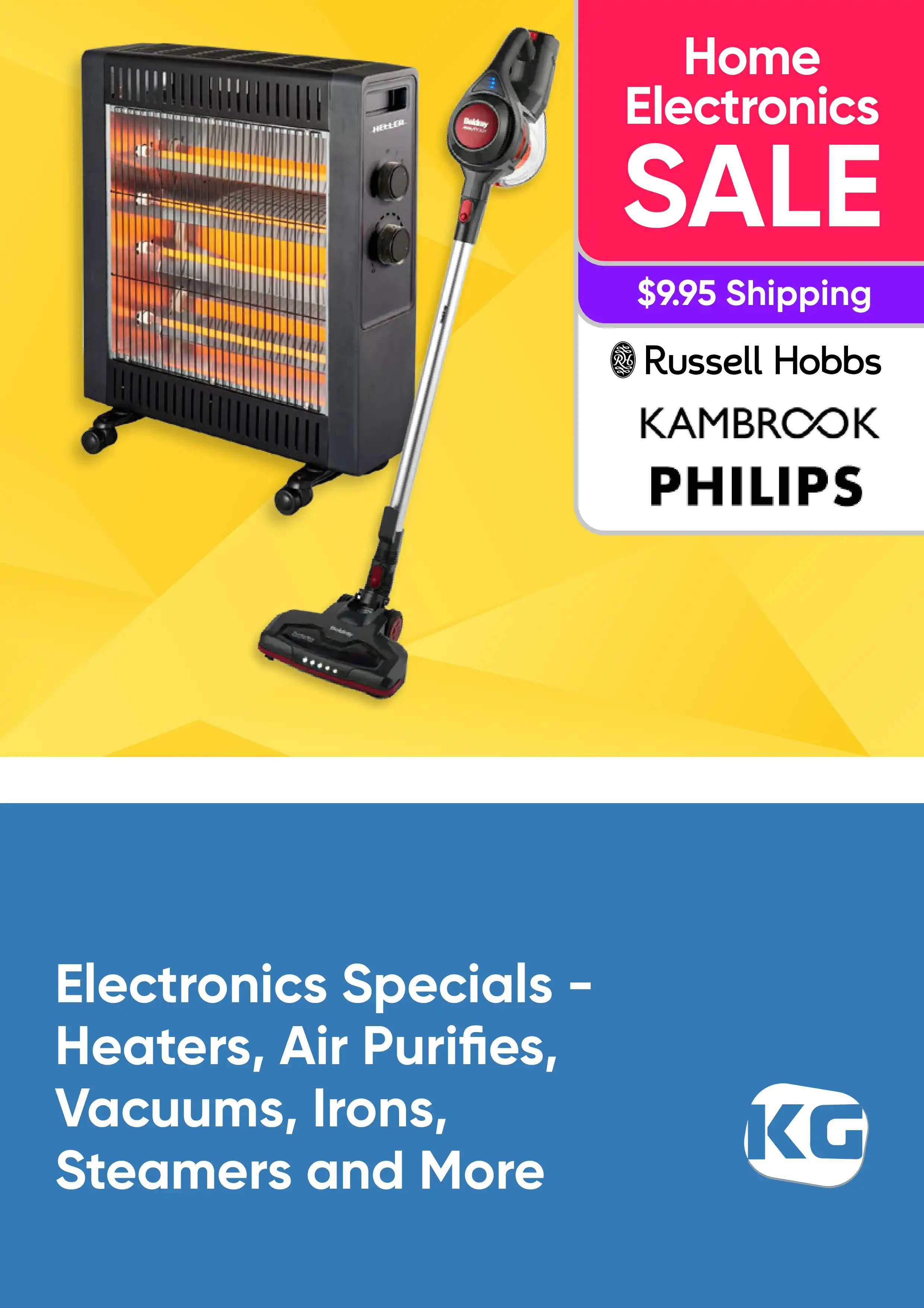 Electronics Specials - Heaters, Air Purifies, Vacuums, Irons, Steamers and More