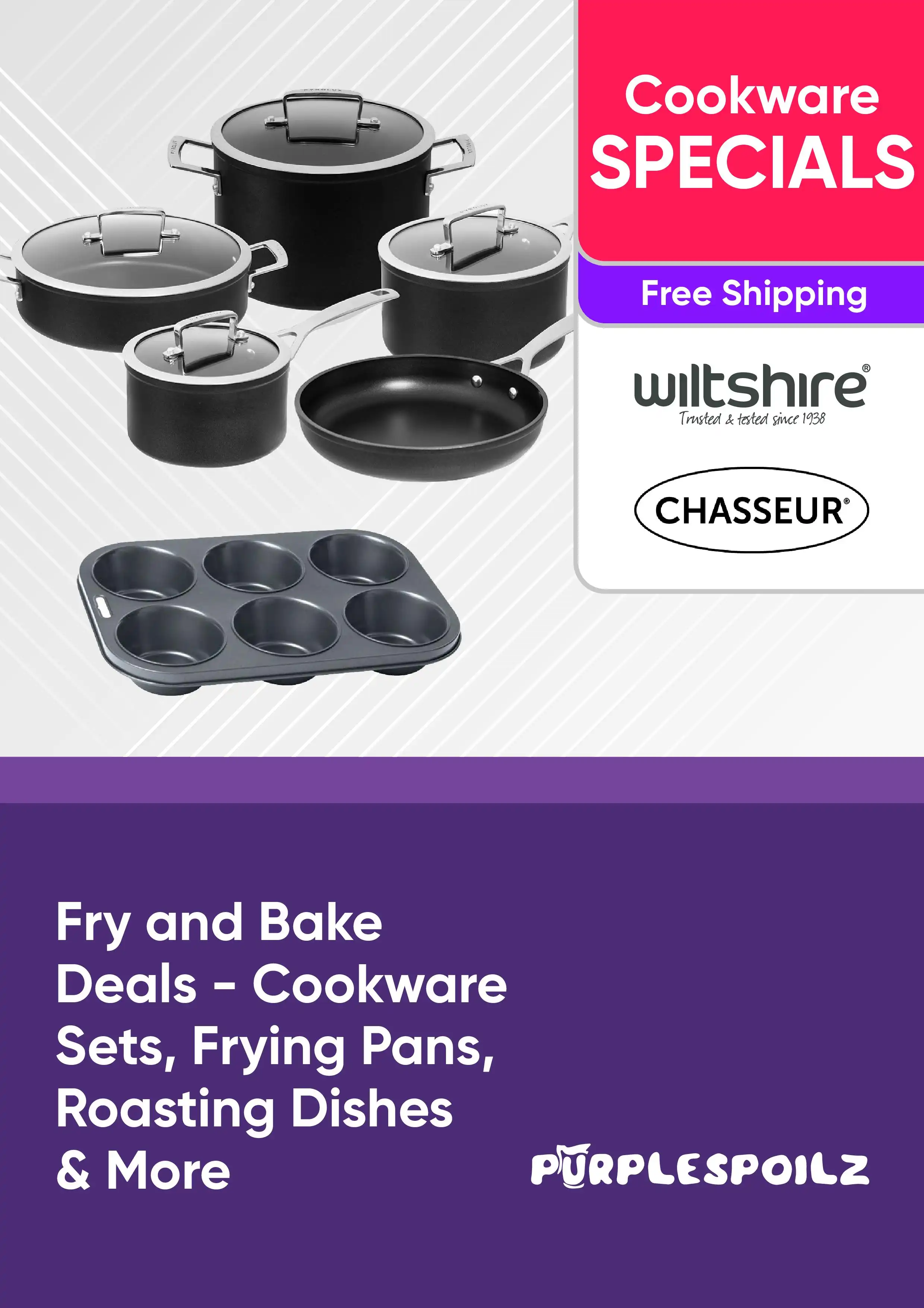 Fry and Bake Deals - Cookware Sets, Frying Pans, Roasting Dishes and More - Free Shipping