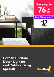 Garden Furniture, Decor, Lighting and Outdoor Living Specials - Save up to 76% Off