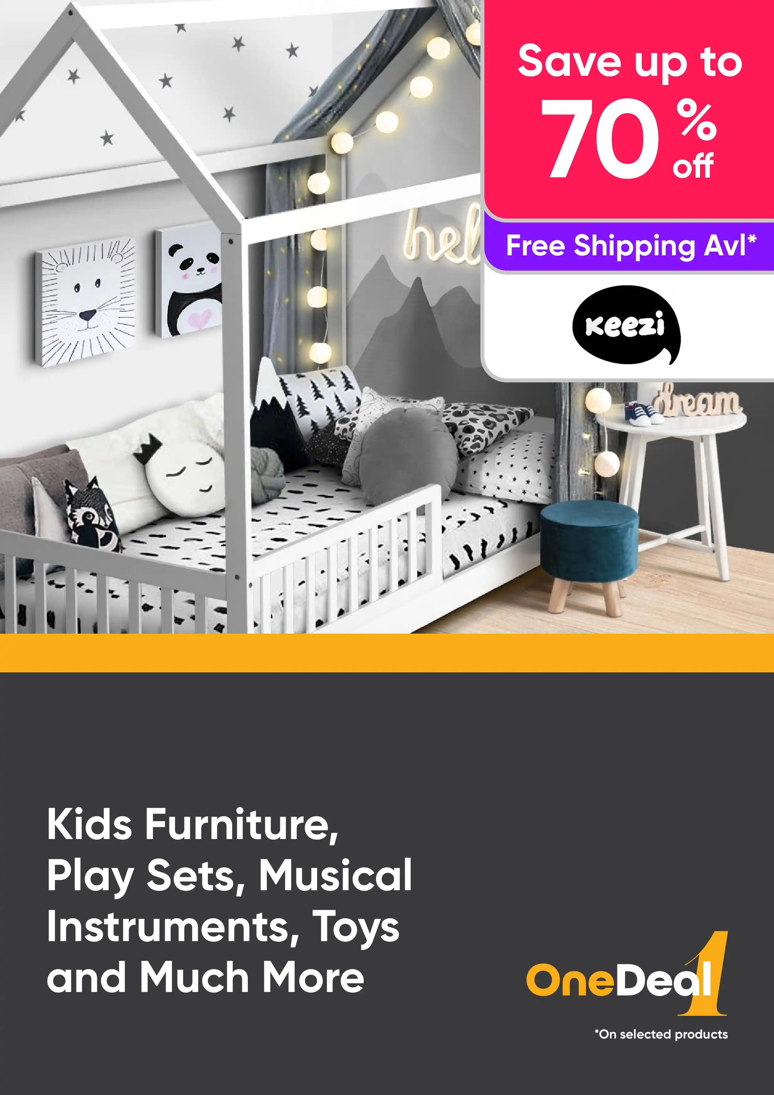 Shop Deals on Kids Furniture, Play Sets, Musical Instruments, Toys and More - Save up to 70% Off