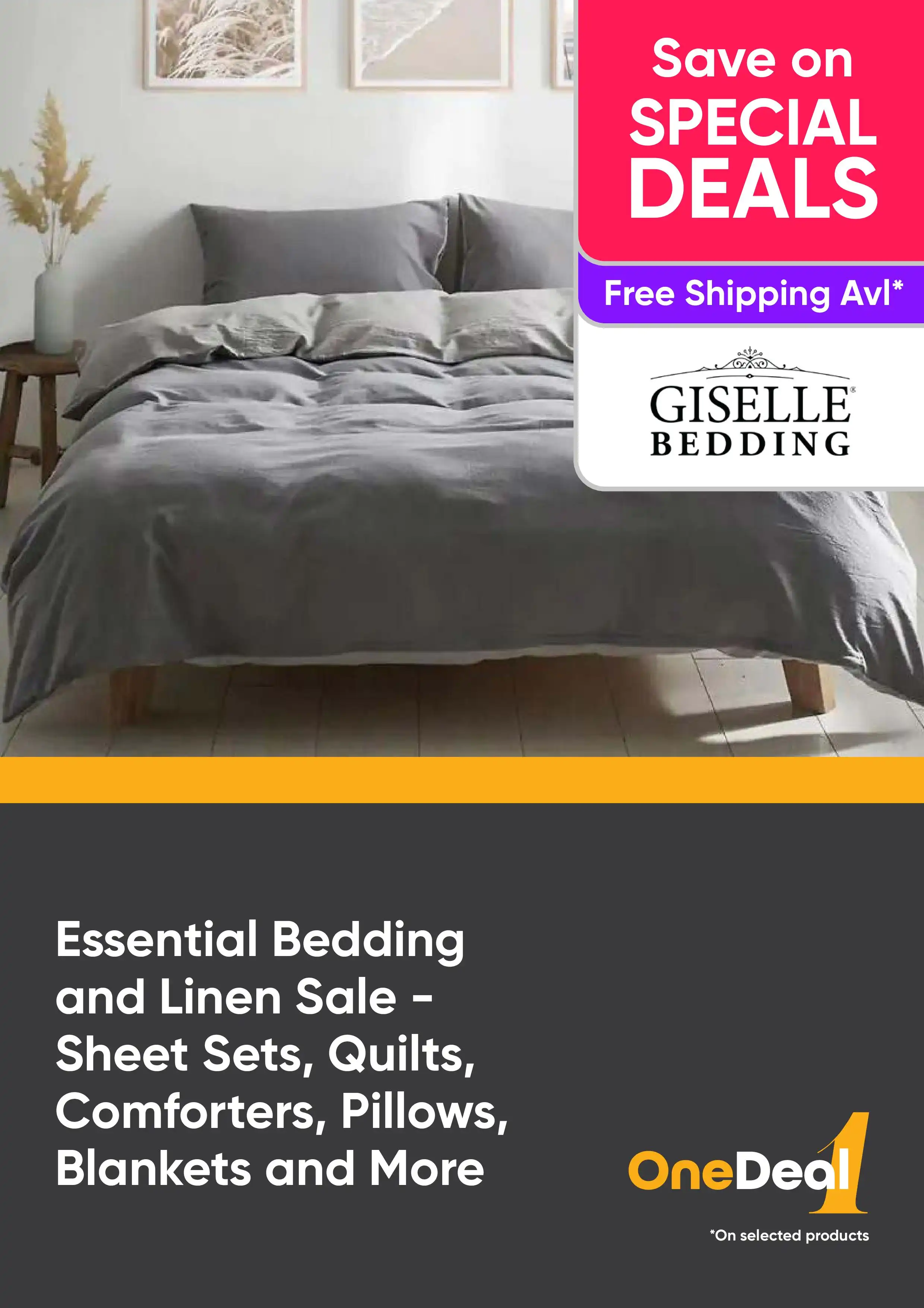 Essential Bedding and Linen Sale - Shop Sheet Sets, Quilts, Comforters, Pillows, Blankets and More