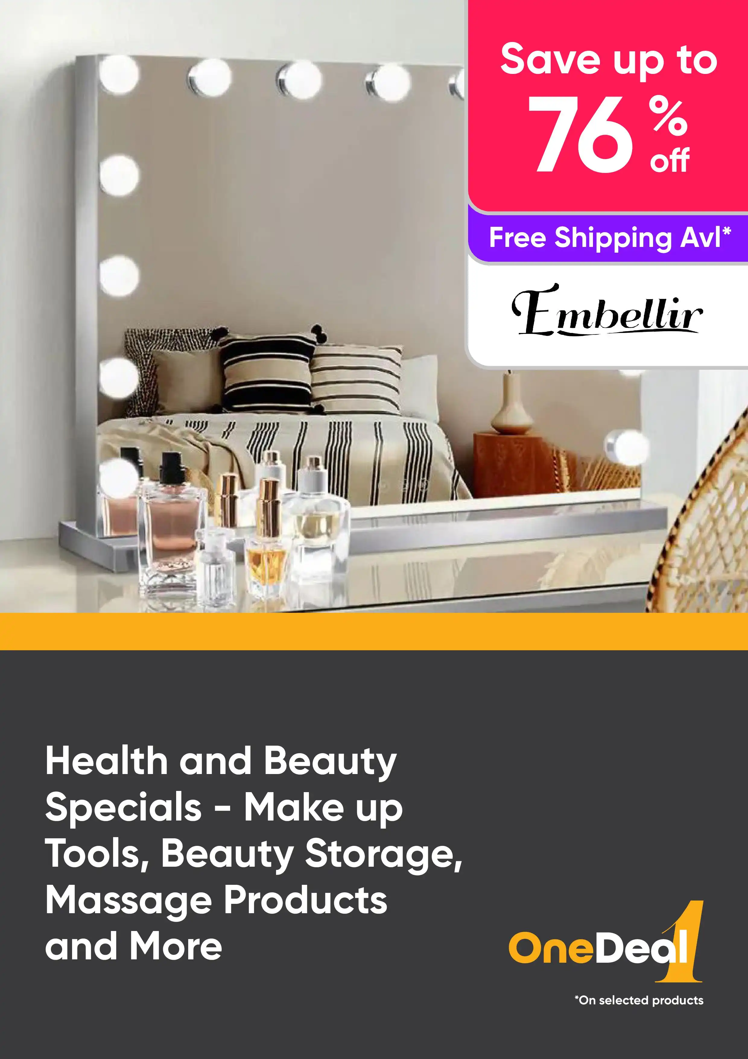 Health and Beauty Specials - Make Up Tools, Beauty Storage, Massage Products and More - Save Up to 76% Off