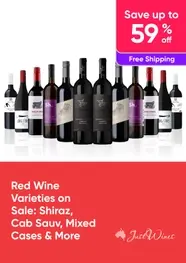 Red Wine Varieties on Sale: Shiraz, Cab Sauv, Mixed Cases & More - Save up to 59% Off