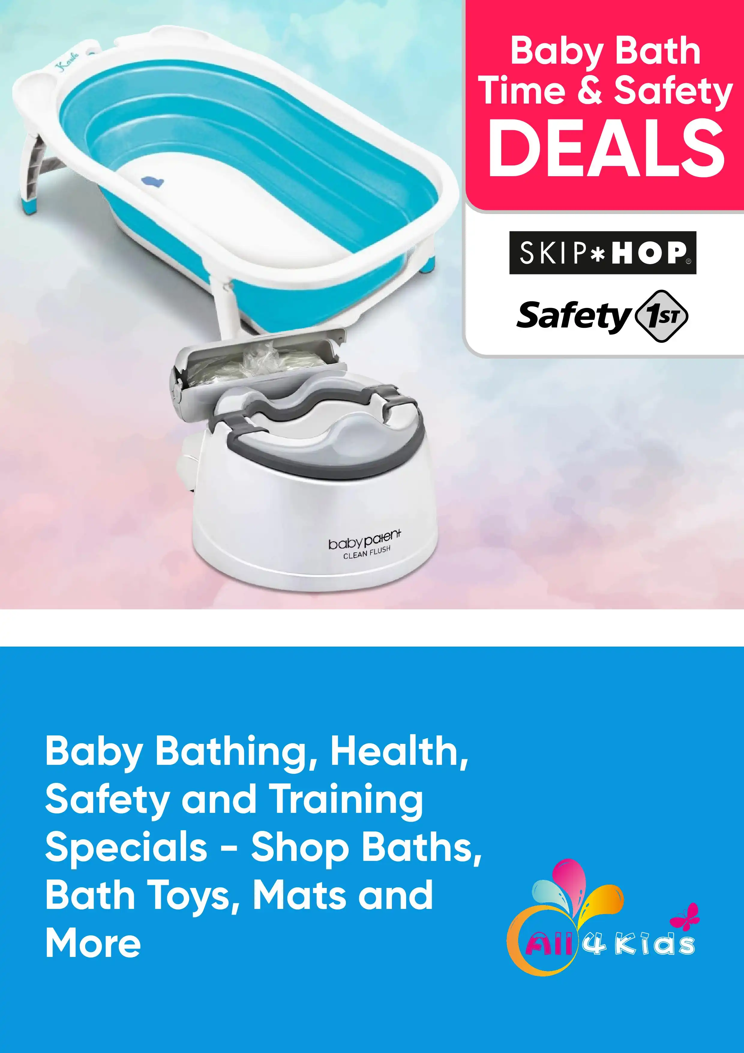 Baby Bathing, Health, Saftey and Potty Training Specials - Shop Baths, Bath Toys, Mats and More