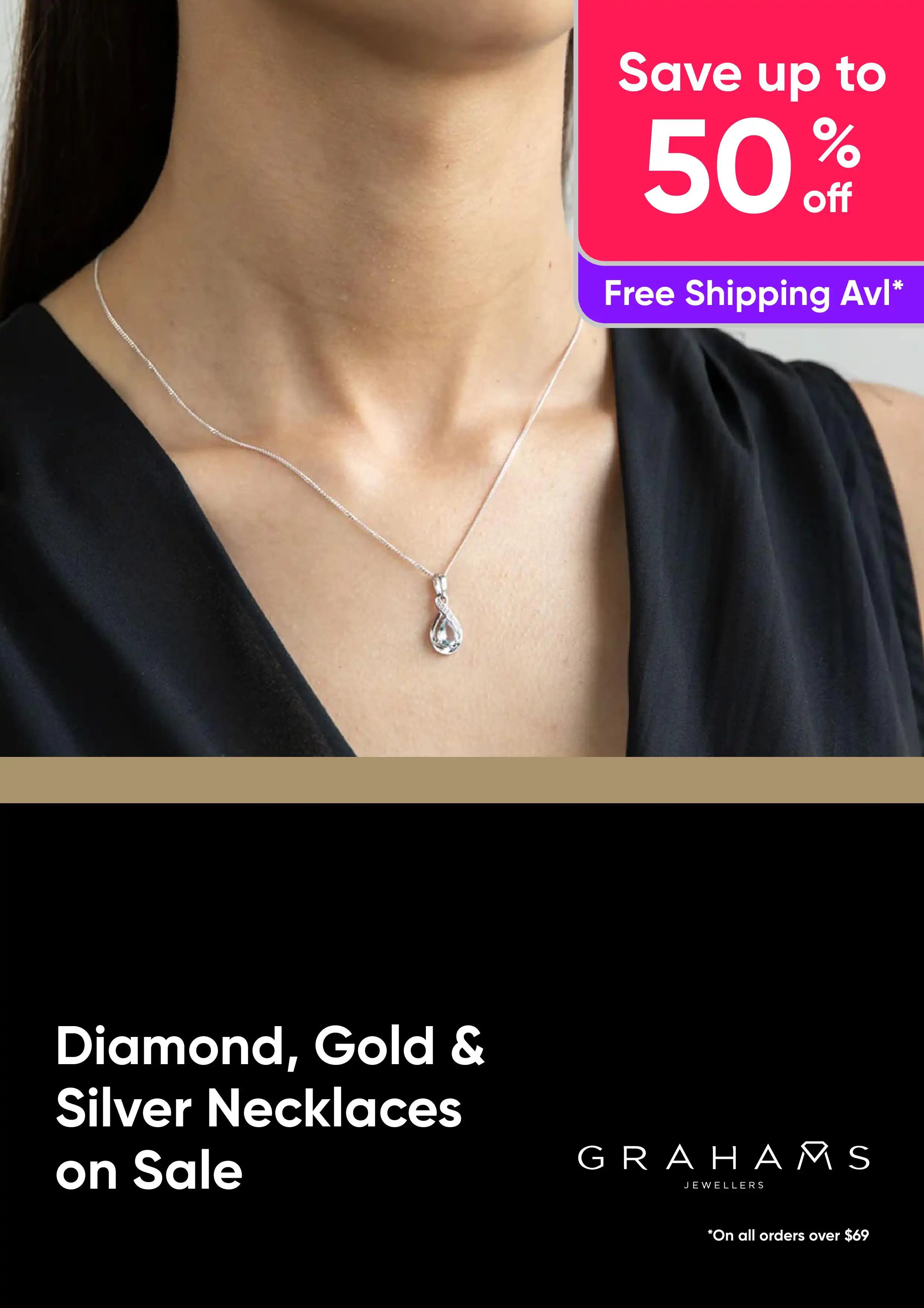 Diamond, Gold and Silver Necklaces on Sale - Save Up to 50% Off