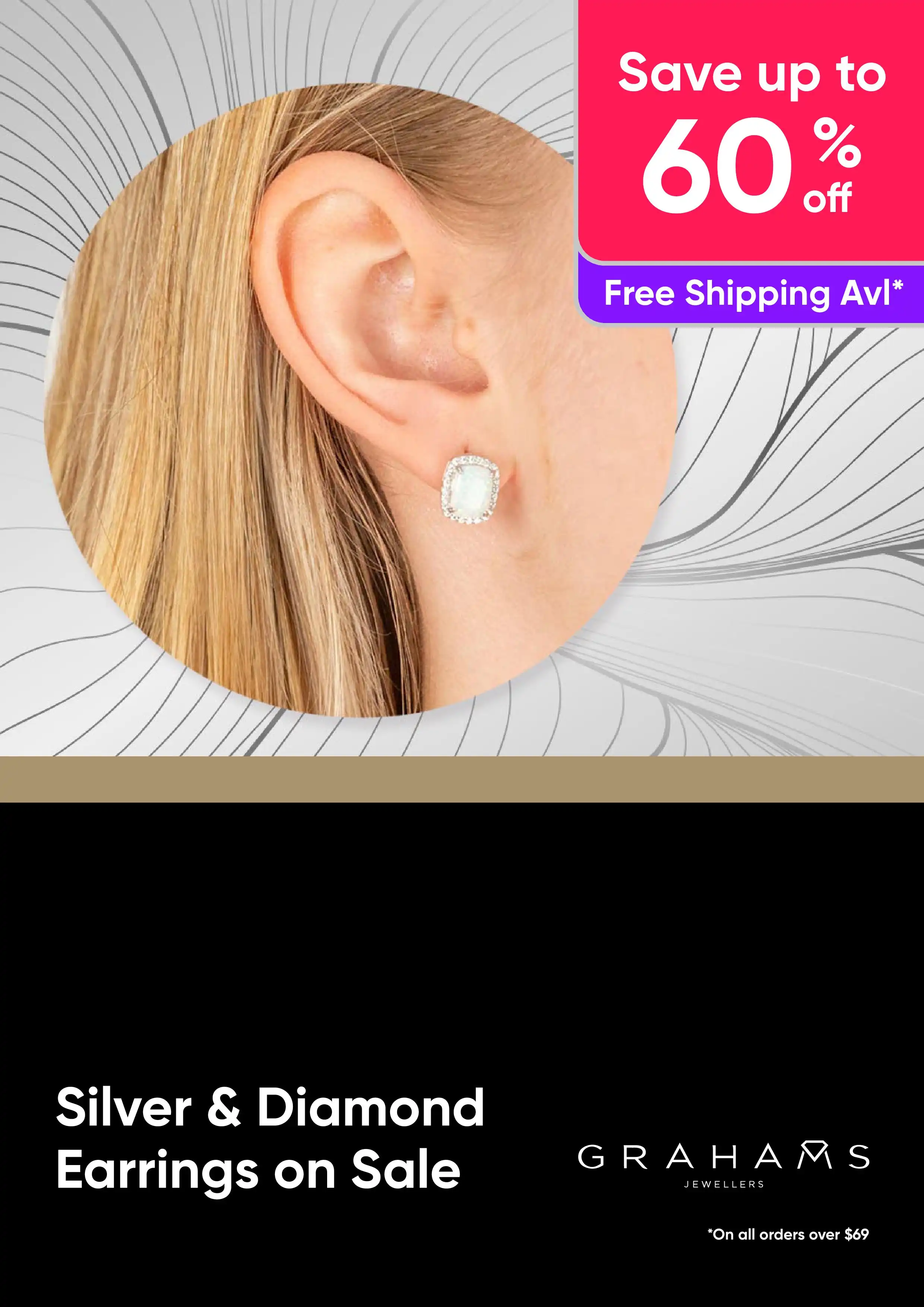 Silver and Diamond Earrings on Sale Up to 60% Off
