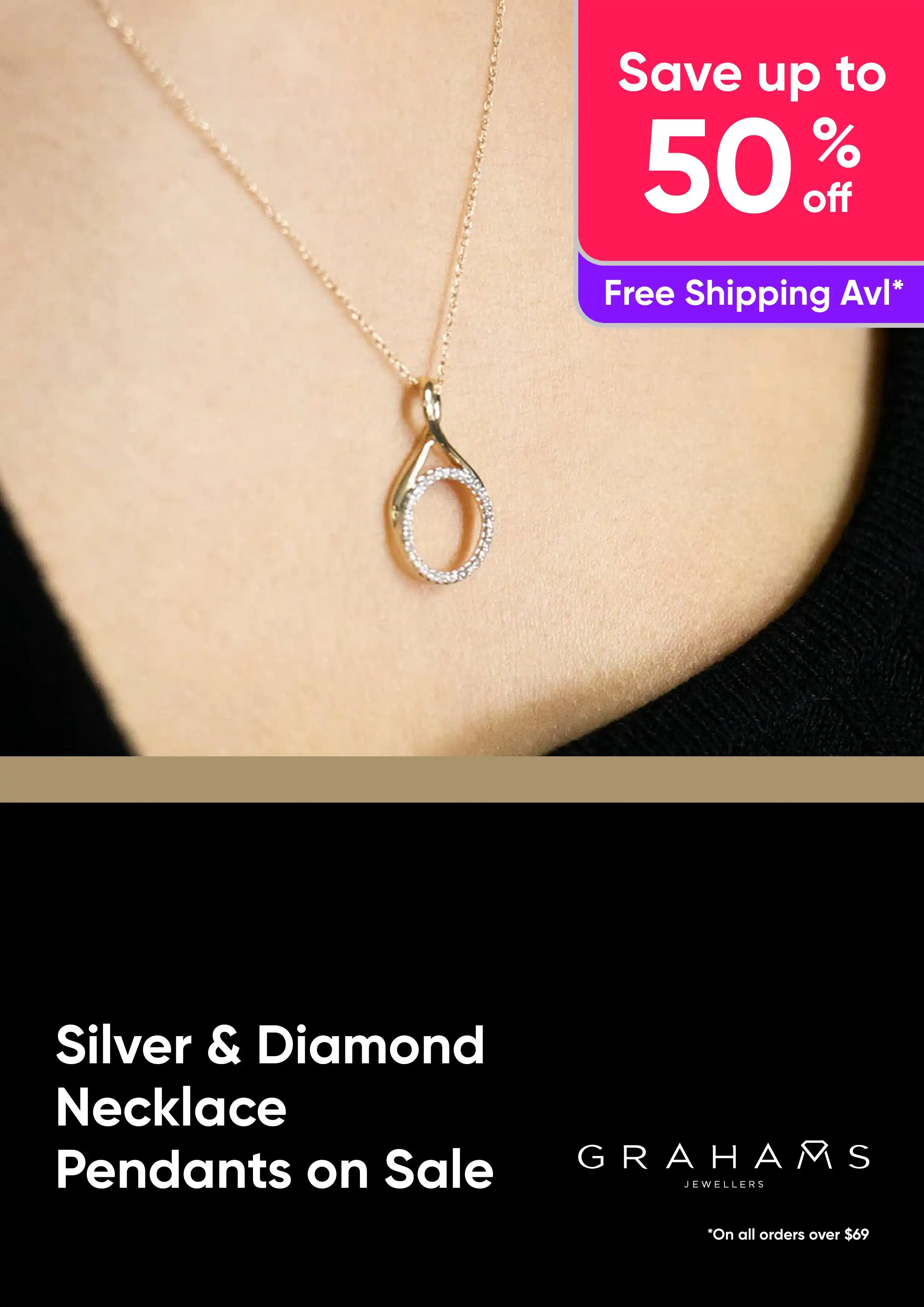 Silver and Diamond Necklace Pendants on Sale - Save Up to 50% Off