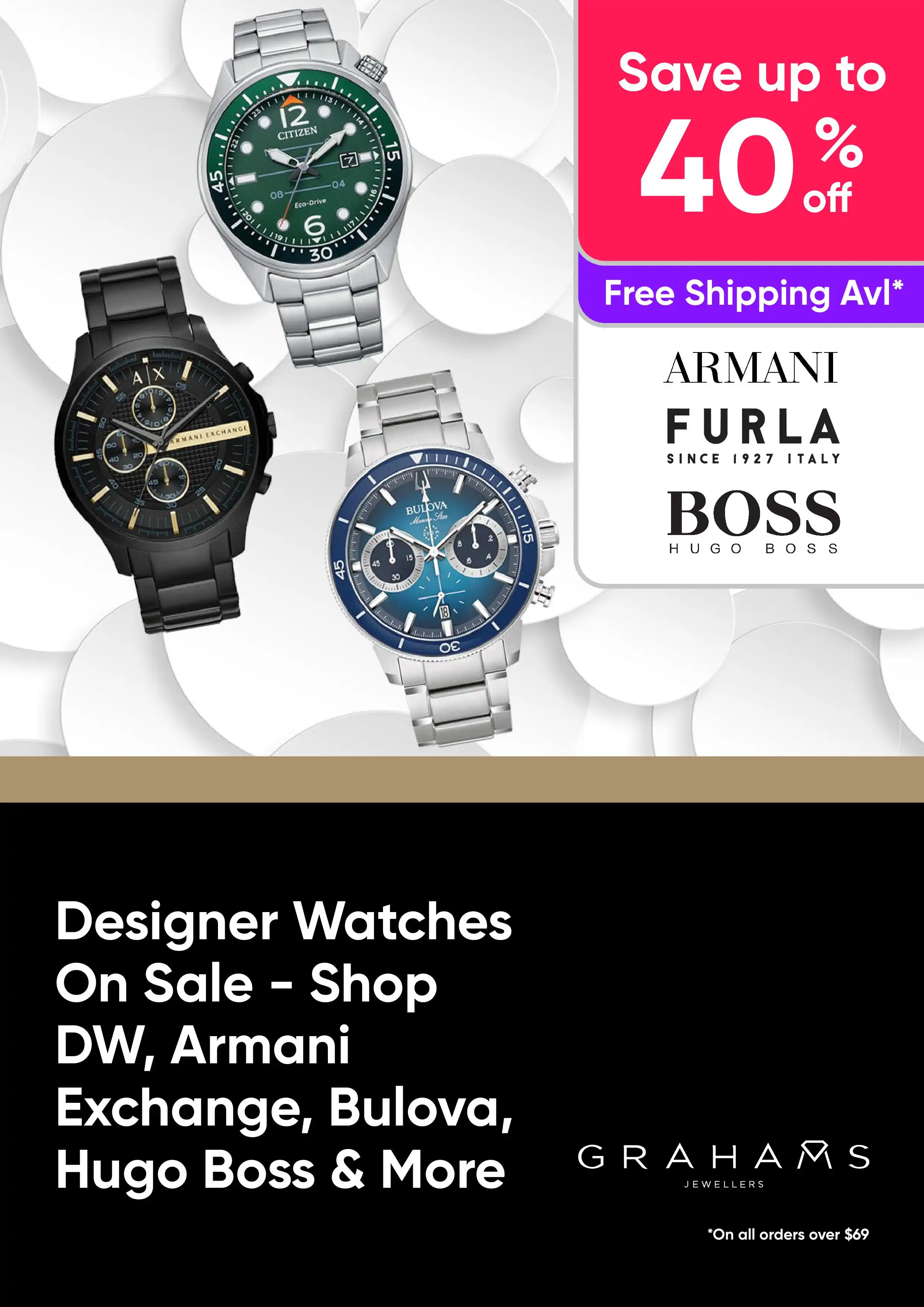 Designer Watches On Sale - Shop DW, Armani Exchange, Bulova, Hugo Boss and More - Save Up to 40% Off