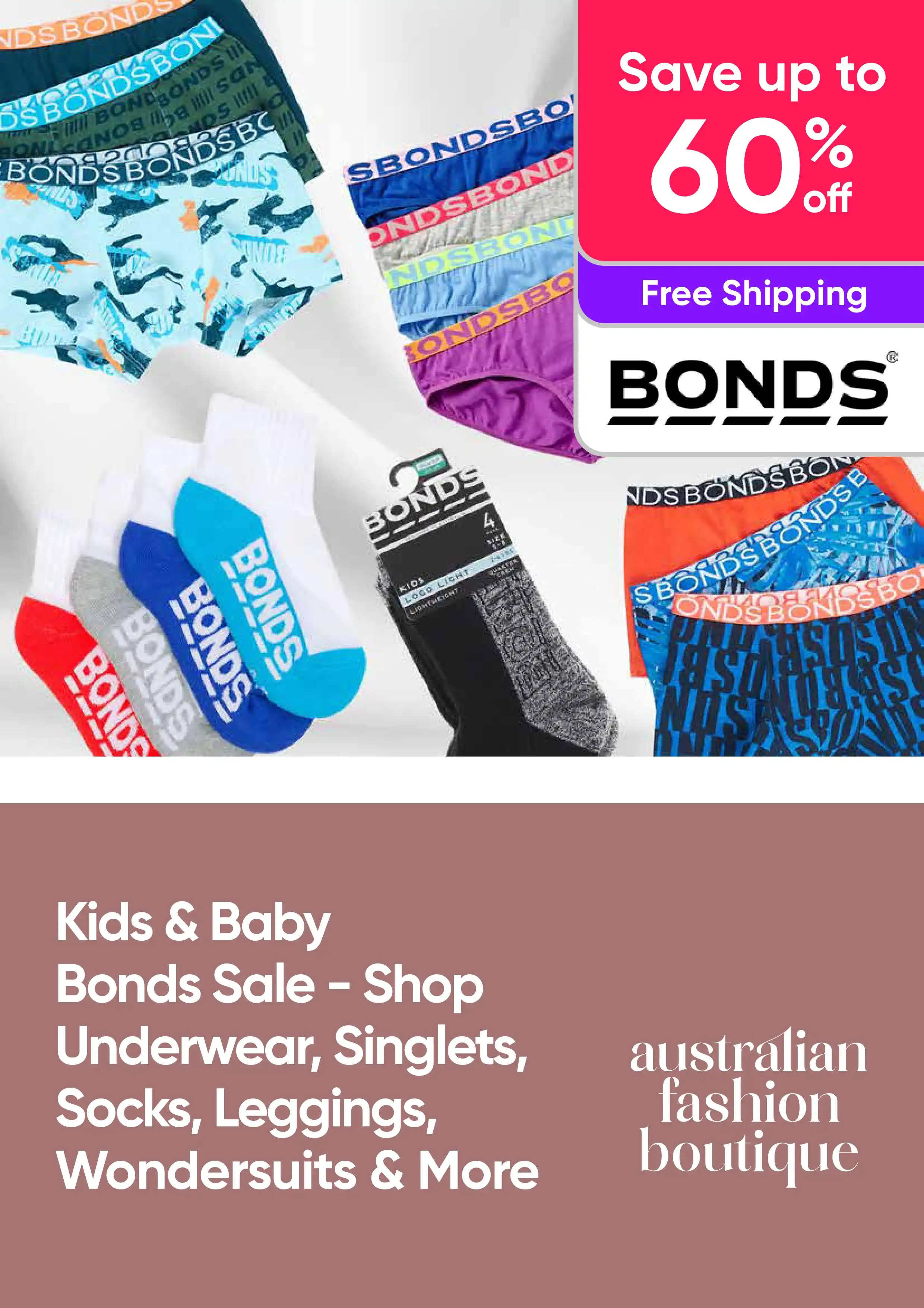Kids & Baby Bonds Sale - Shop Underwear, Singlets, Socks, Leggings, Wondersuits & More