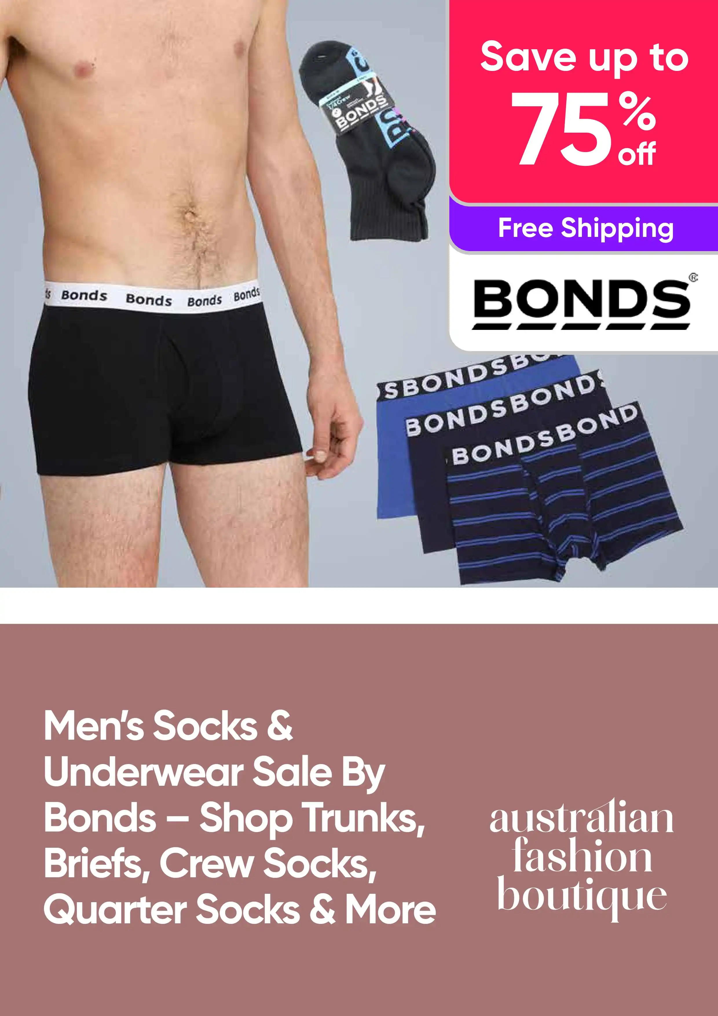 Mens Socks & Underwear Sale By Bonds - Save up to 75% Off