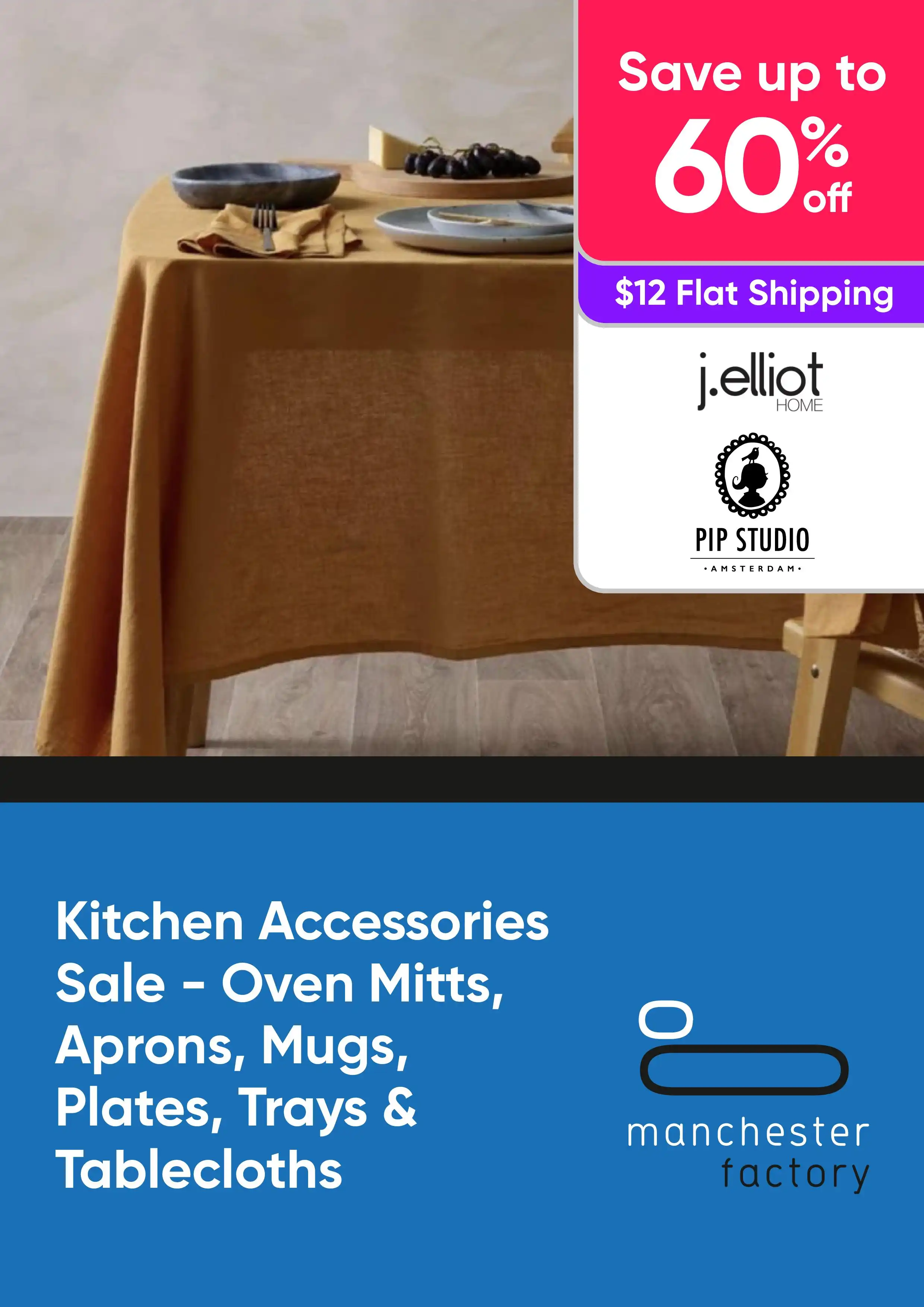 Kitchen Accessories Sale - Save Up to 60% Off on Oven Mits, Aprons, Mugs, Plates & More